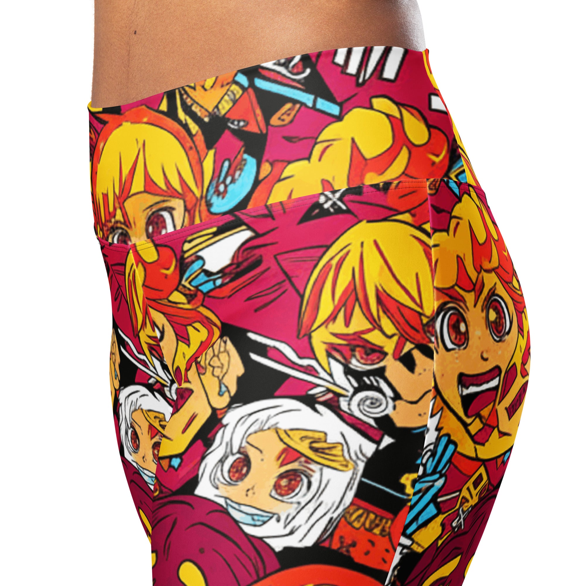 Anime Collage Fire Spirit Flare Leggings | GearBunch