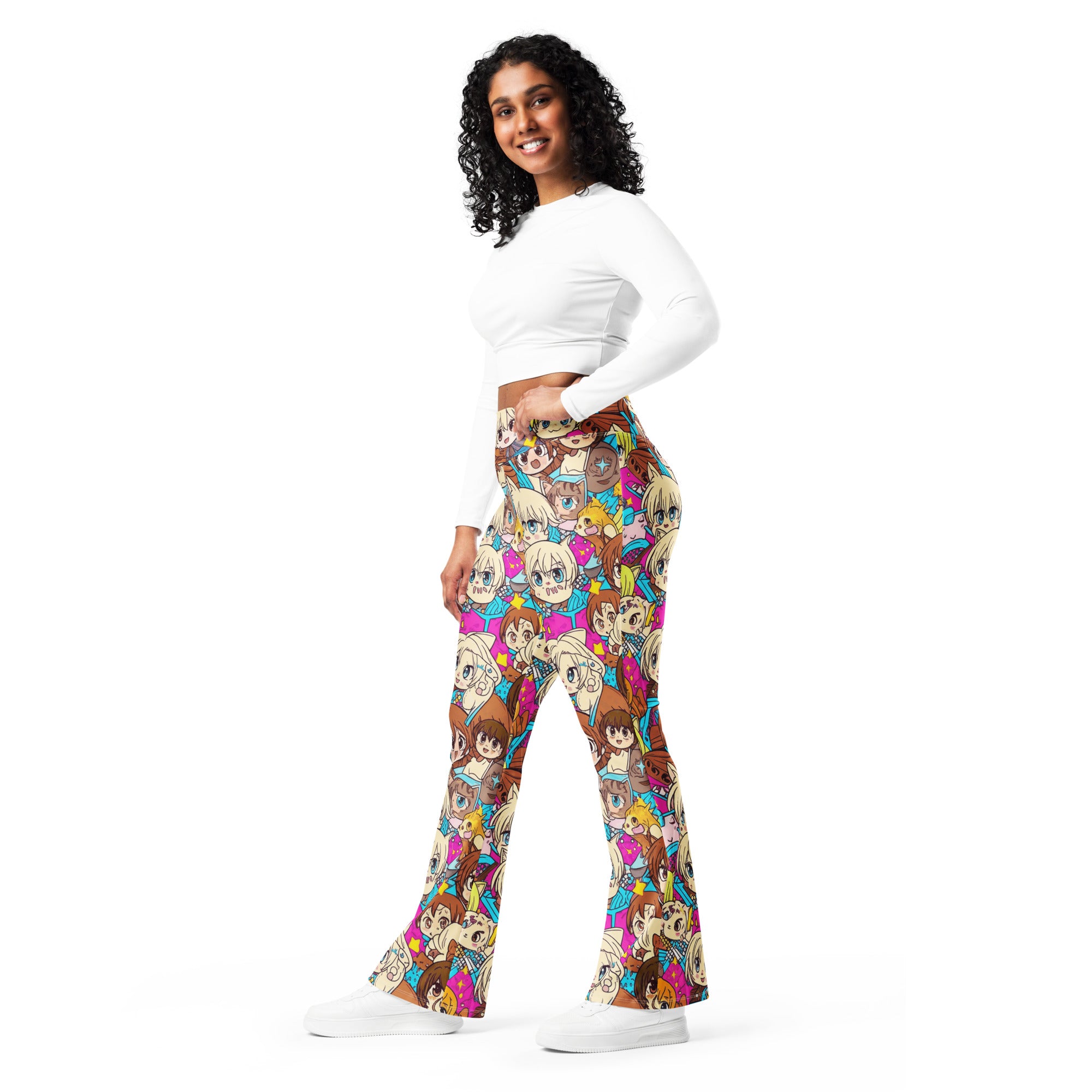 Anime Cat Cafe Flare Leggings | GearBunch
