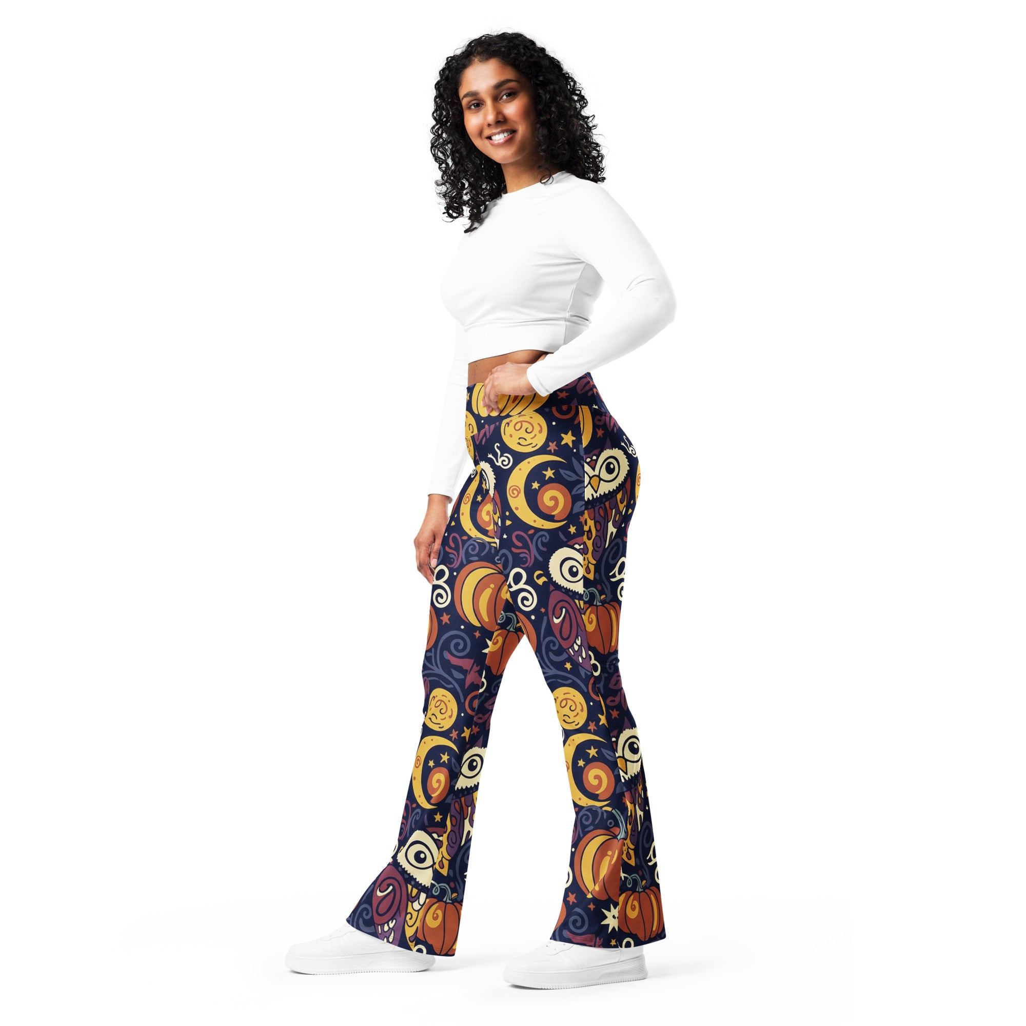 All Hallows Eve Owl Flare Leggings | GearBunch