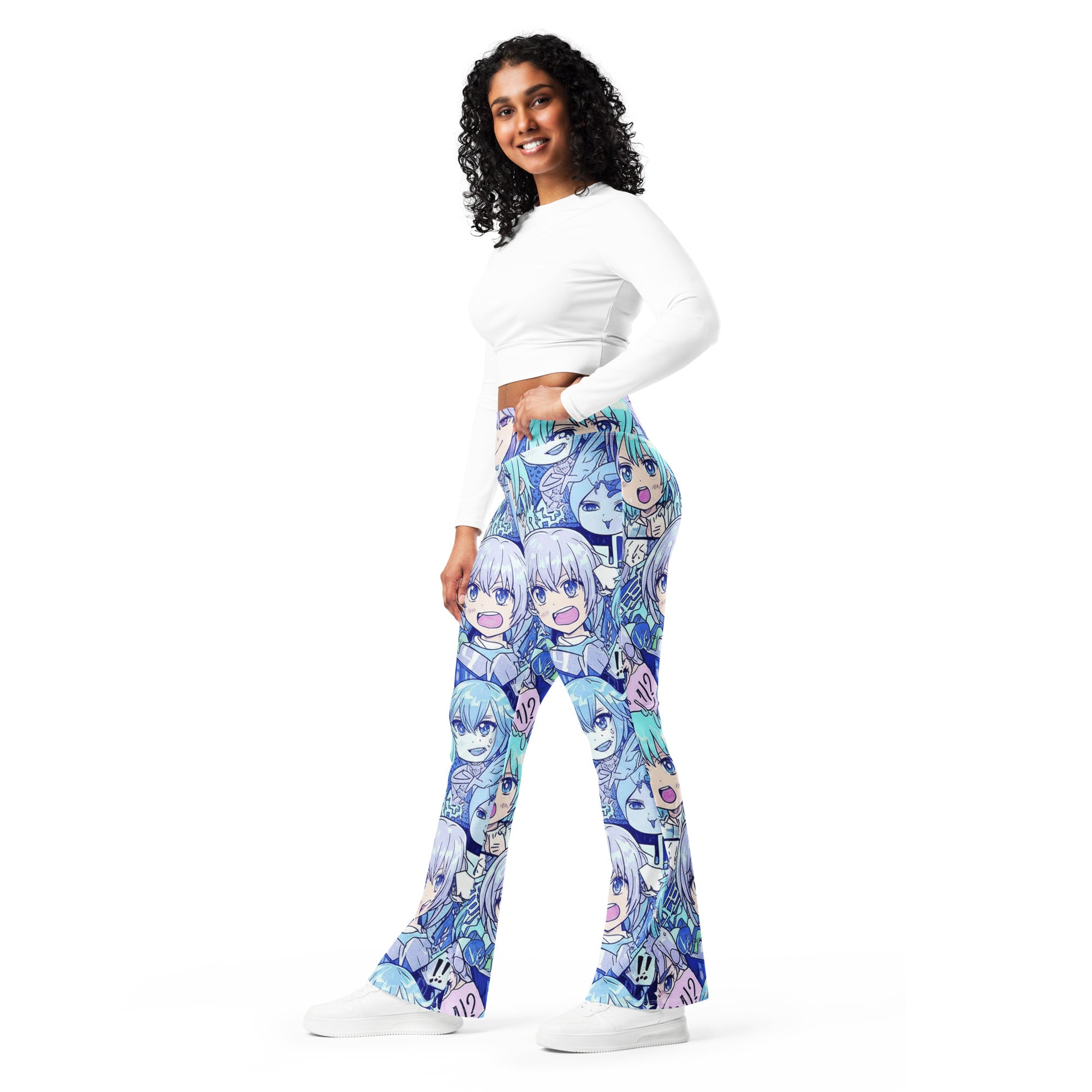 Anime Ice Kingdom Flare Leggings | GearBunch
