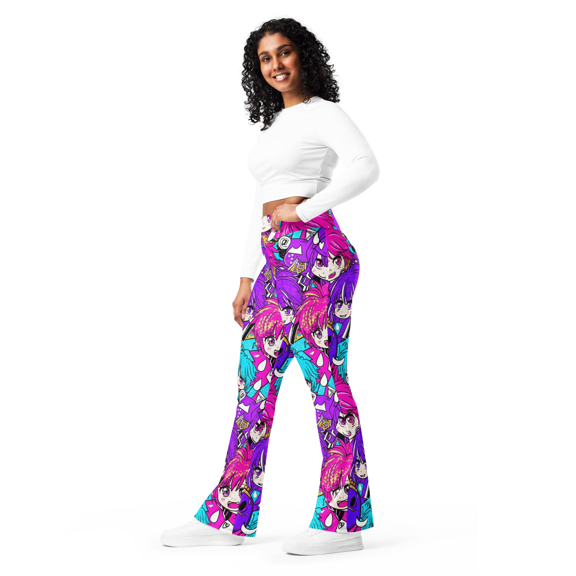 Anime Collage Pop Idol Flare Leggings | GearBunch