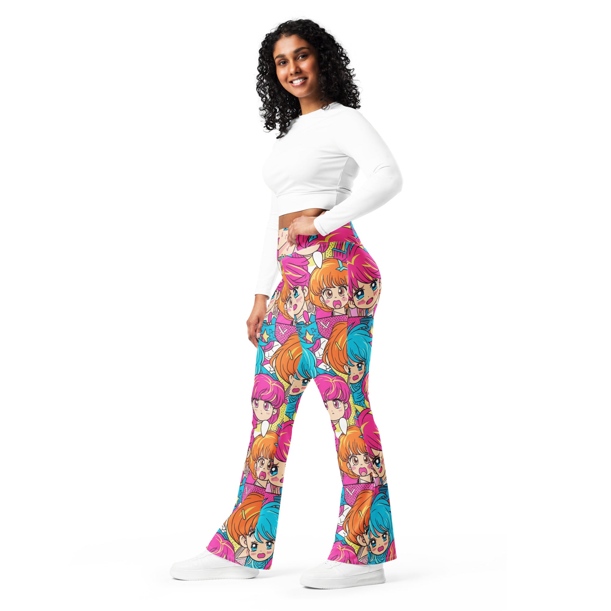 Anime Collage Retro Shojo Flare Leggings | GearBunch