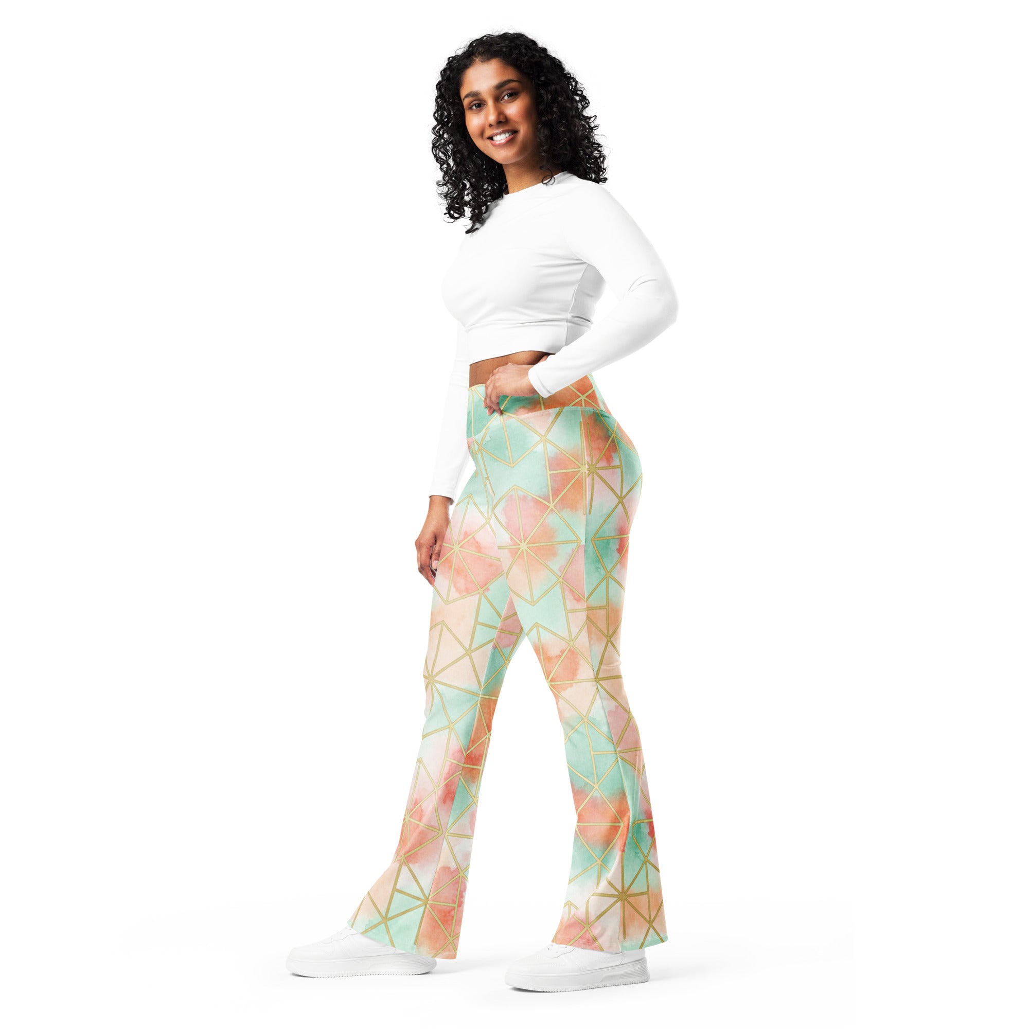 Arabic Coral Reef Flare Leggings | GearBunch
