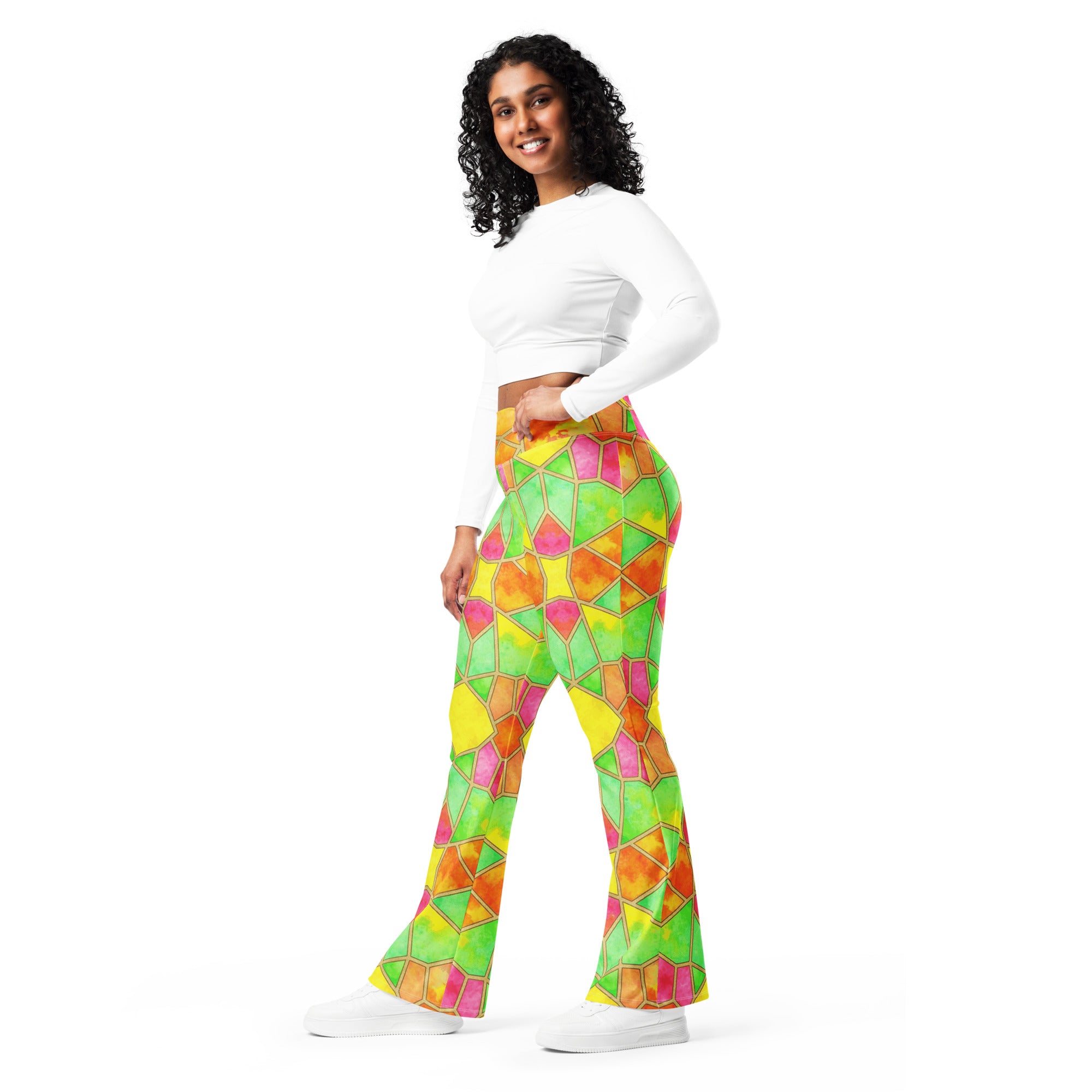 Arabic Tropical Punch Flare Leggings | GearBunch