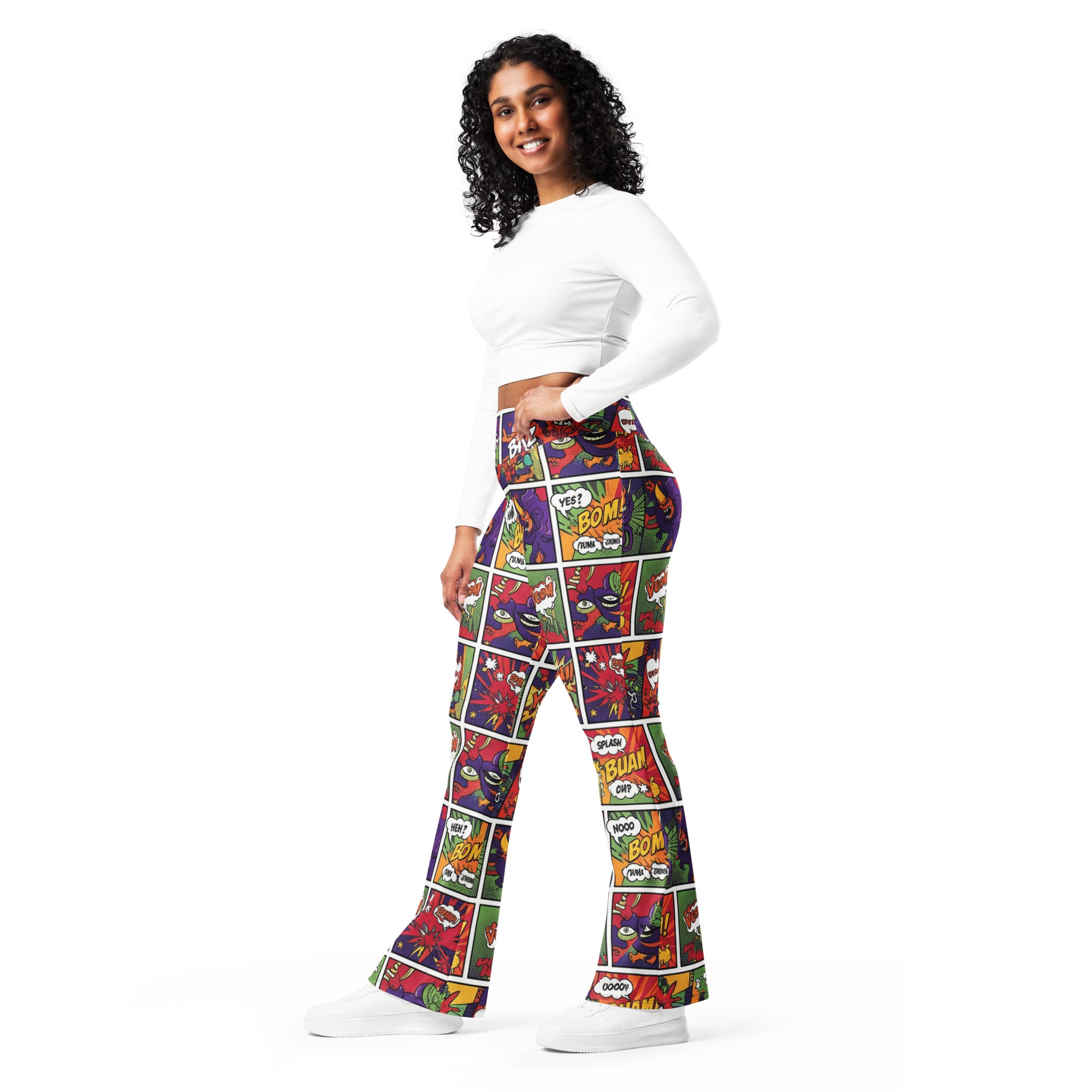 Comic Strip Monster Mash Flare Leggings | GearBunch