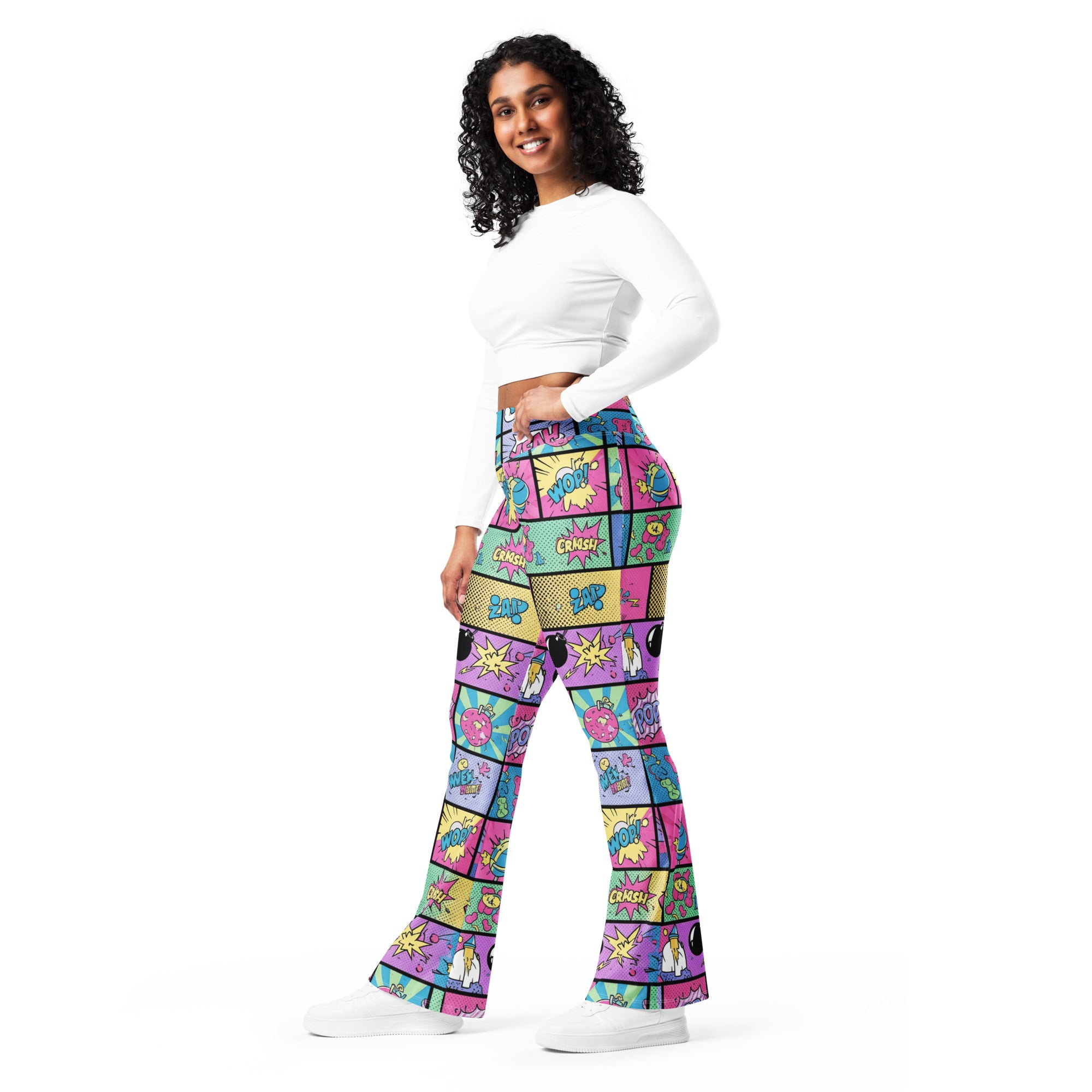 Comic Strip Pop Candy Flare Leggings | GearBunch