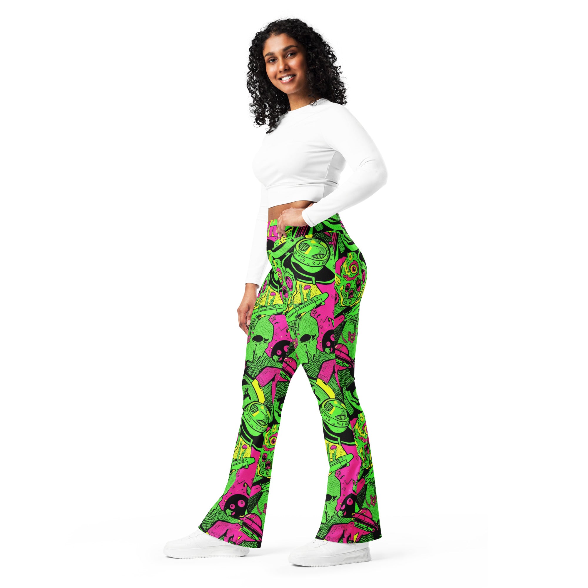 Drive-In Horror B-Movie Flare Leggings | GearBunch