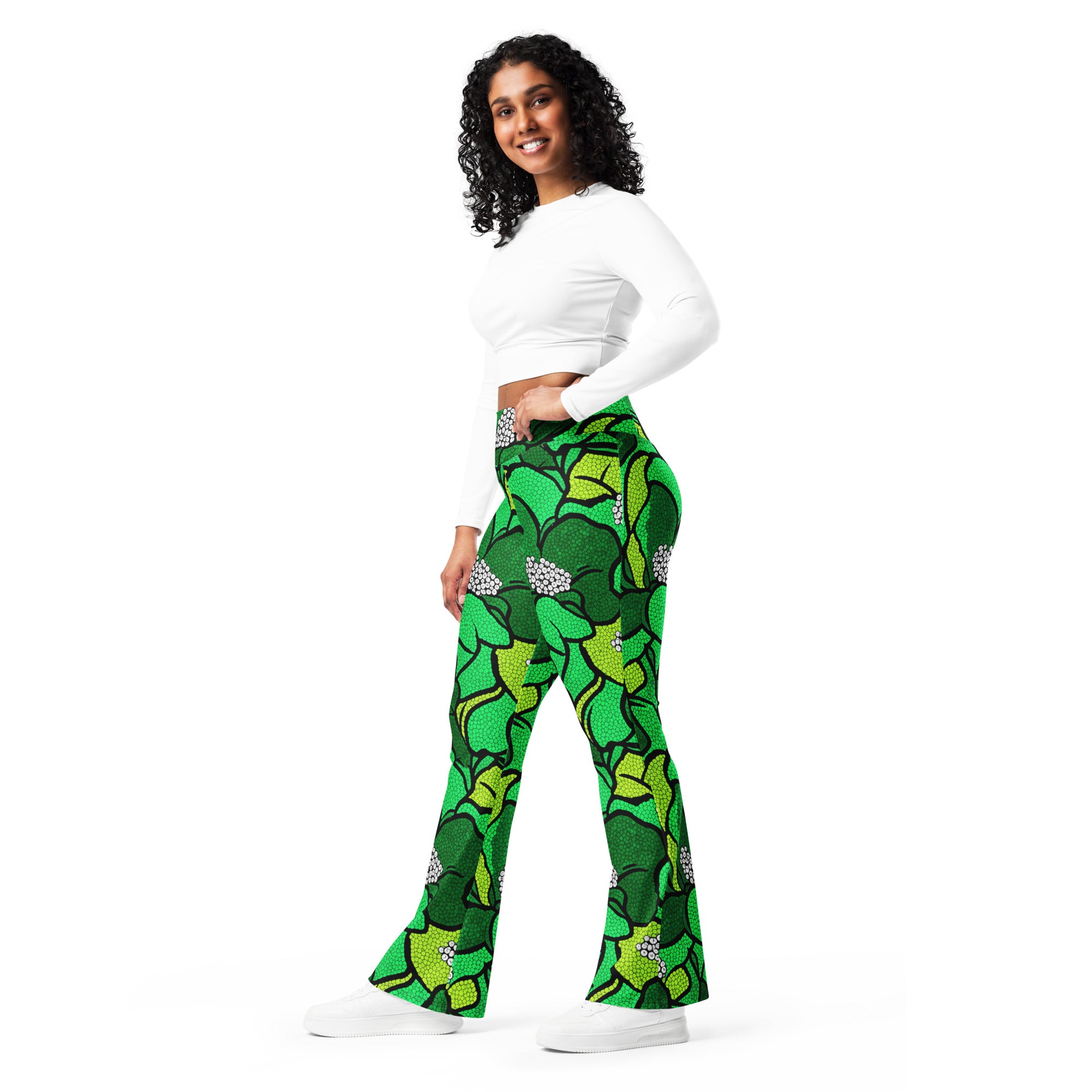Emerald Paillette Magnolia Flare Leggings | GearBunch