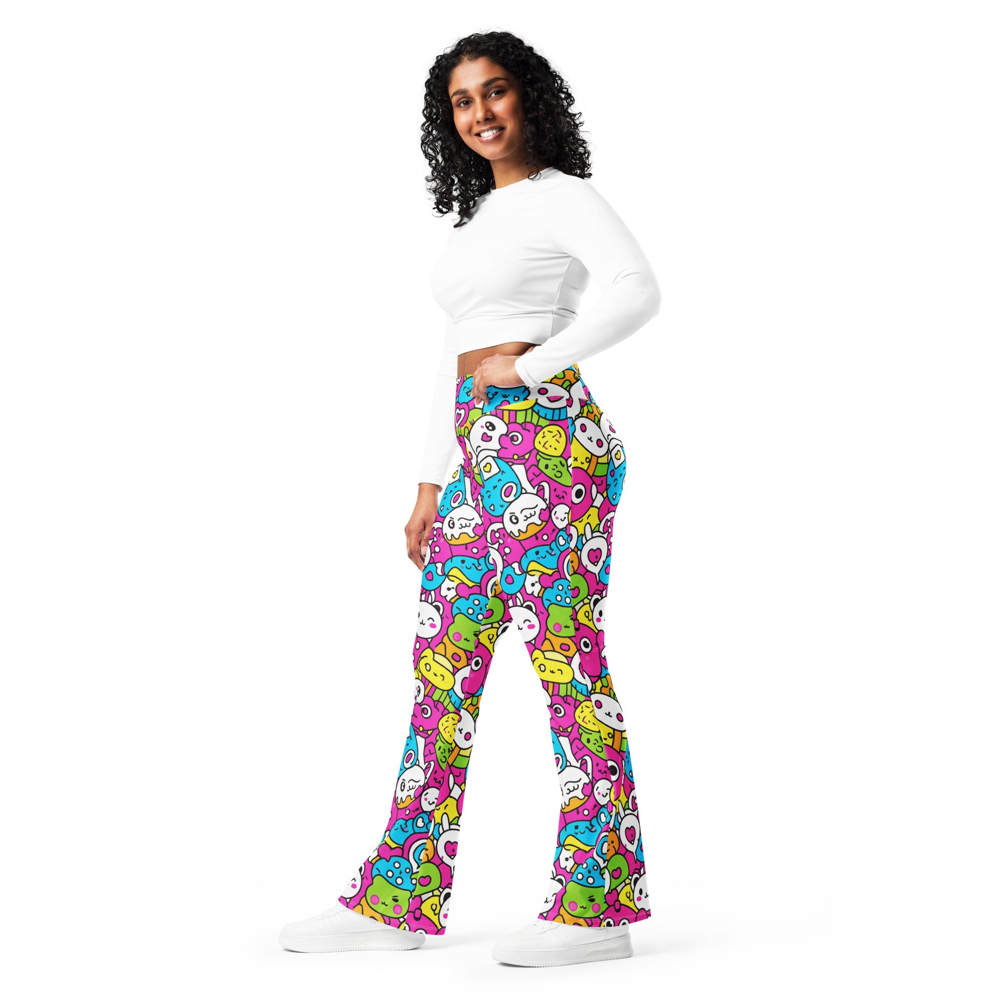 Kawaii Candy Land Flare Leggings | GearBunch