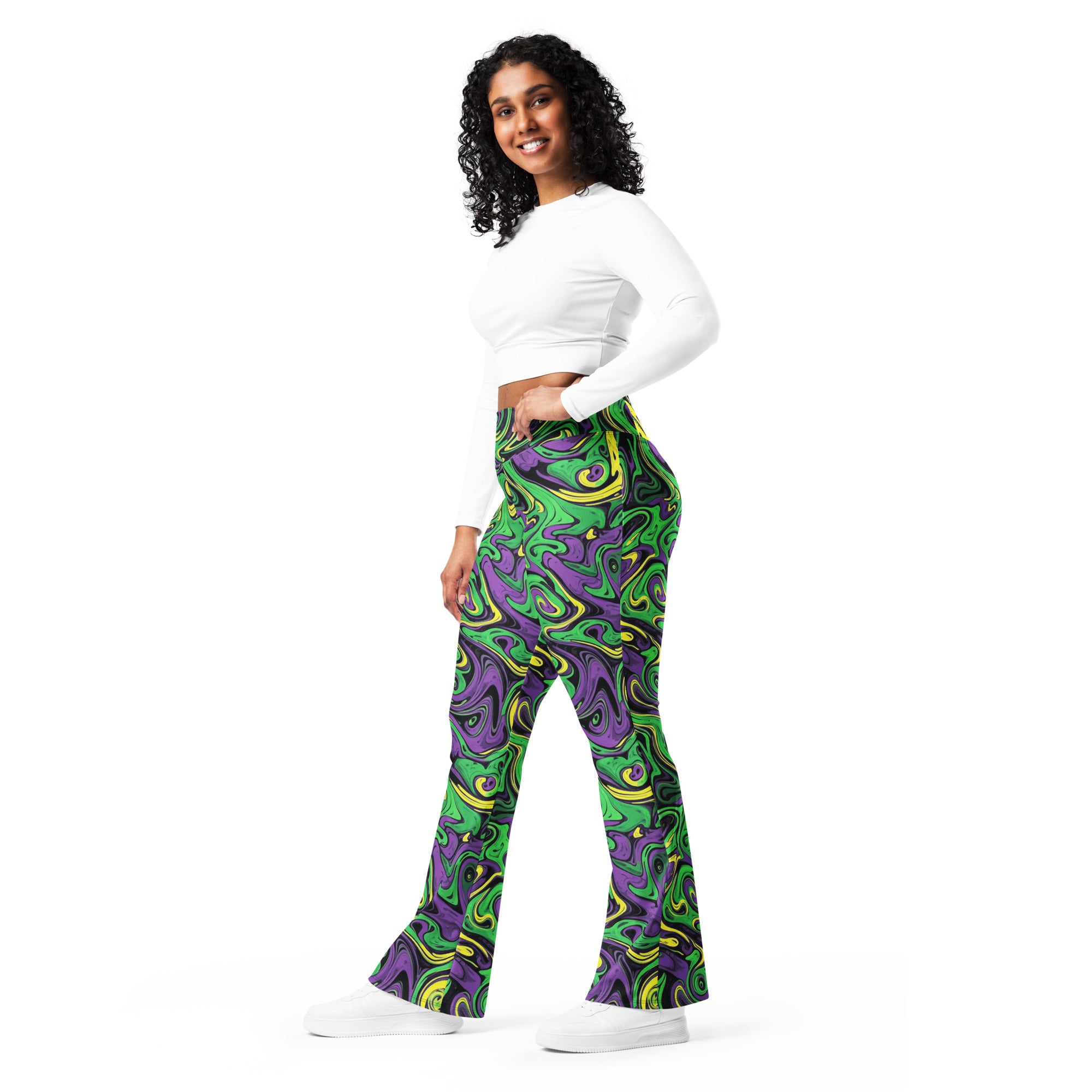 Liquid Marble Toxic Slime Flare Leggings | GearBunch