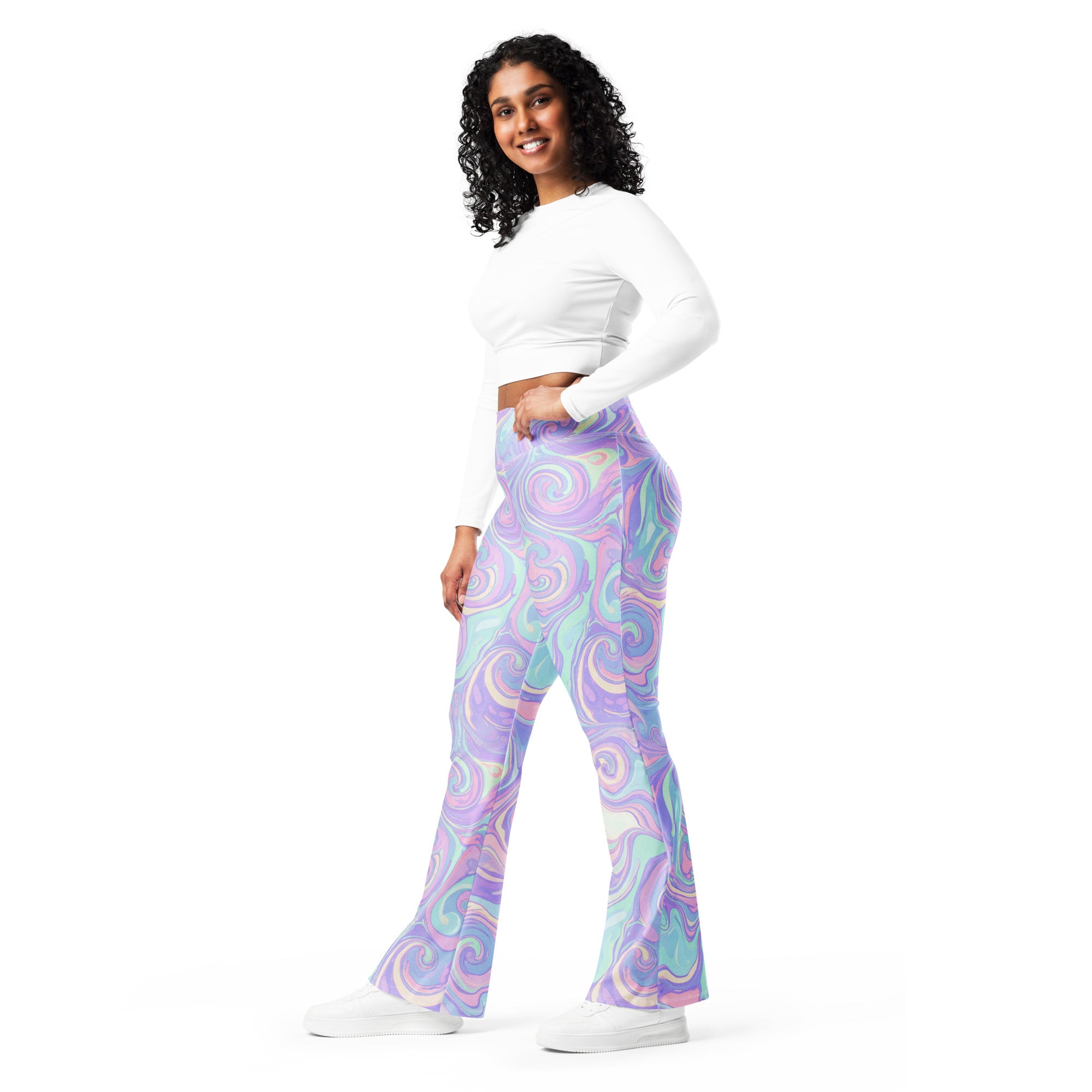 Liquid Marble Unicorn Dream Flare Leggings | GearBunch