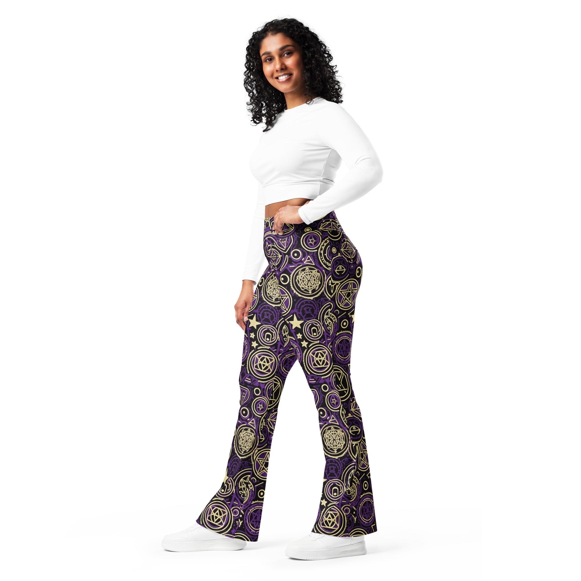 Pentagram Geometric Mystic Flare Leggings | GearBunch