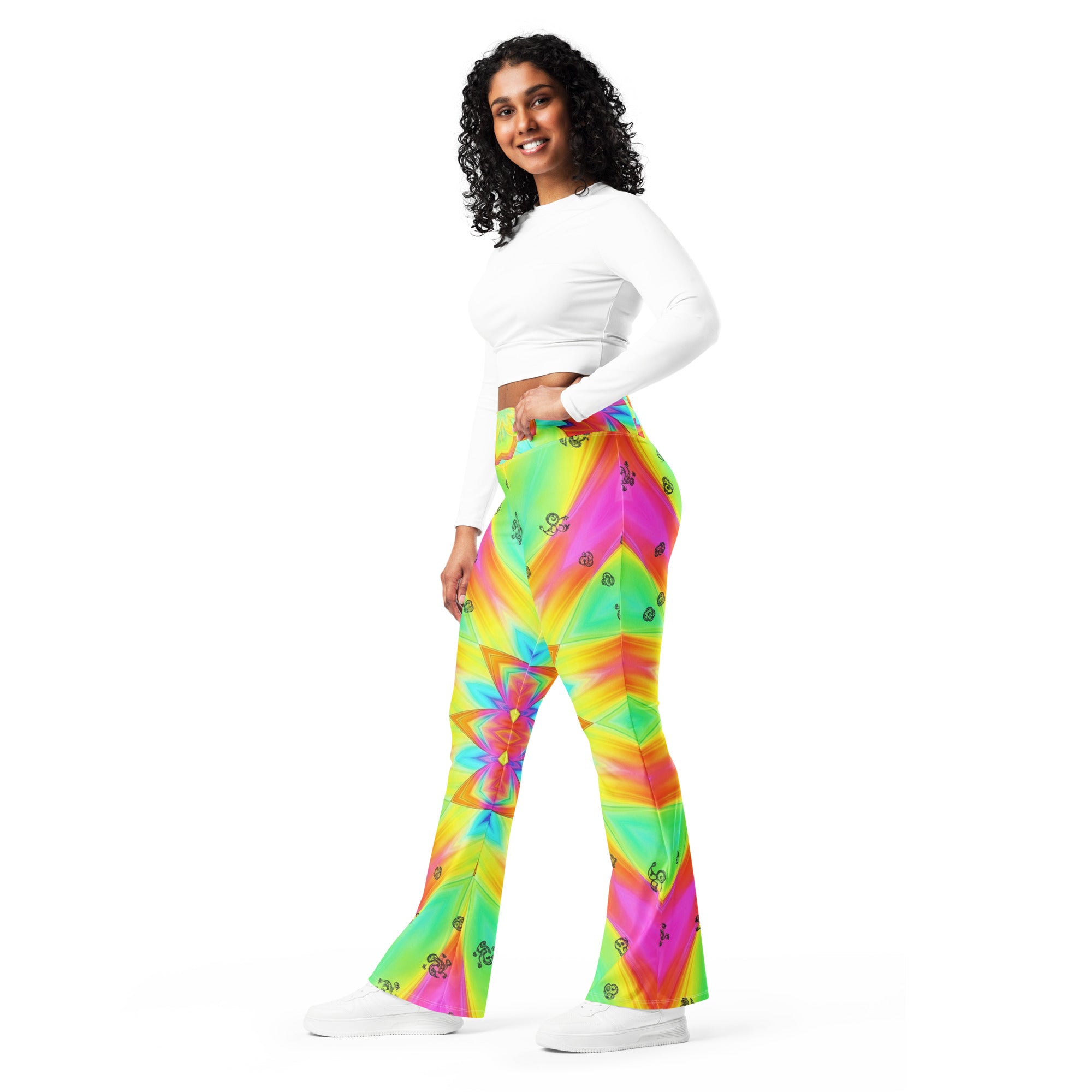 Psychedelic Acid Trip Flare Leggings | GearBunch