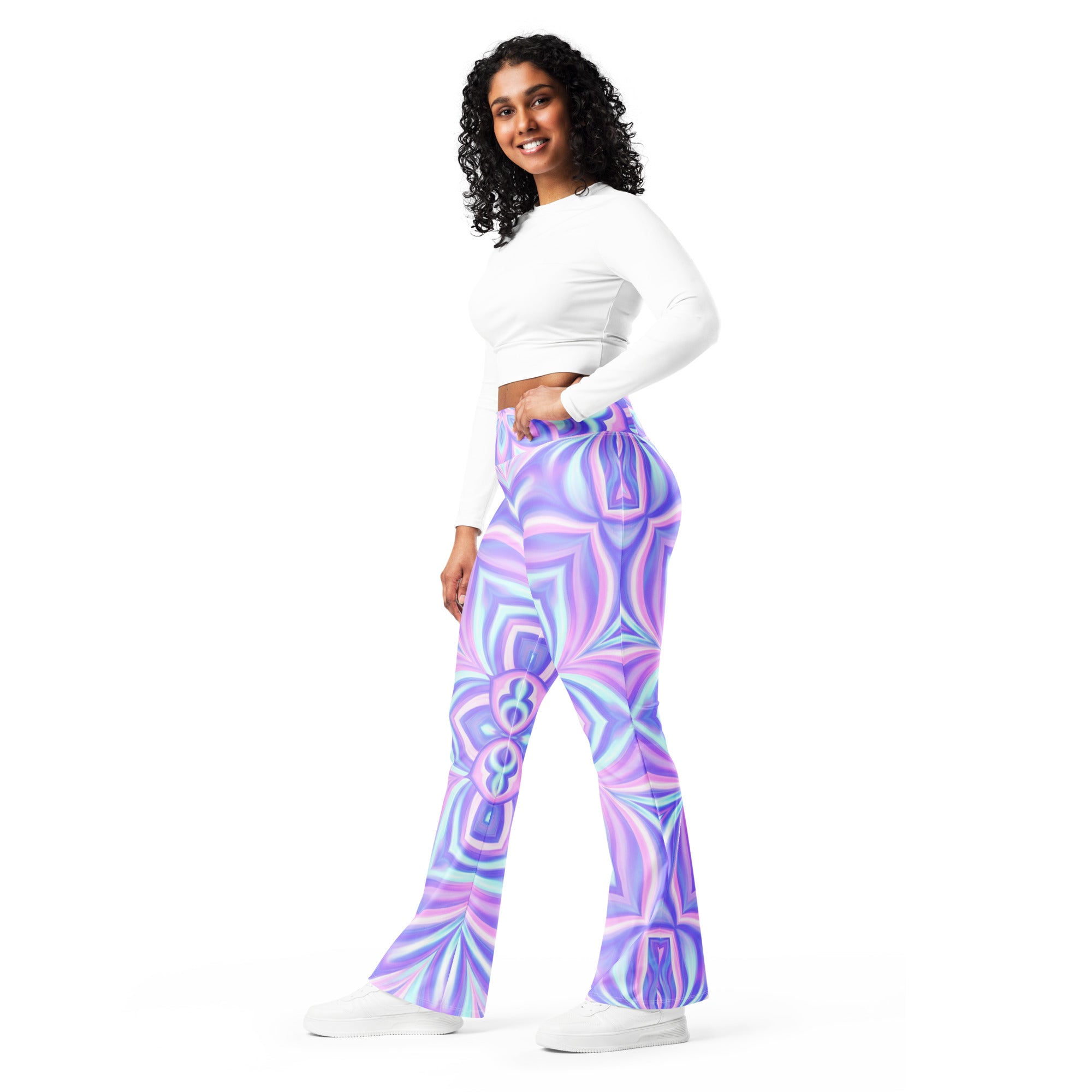 Psychedelic Fairy Ring Flare Leggings | GearBunch