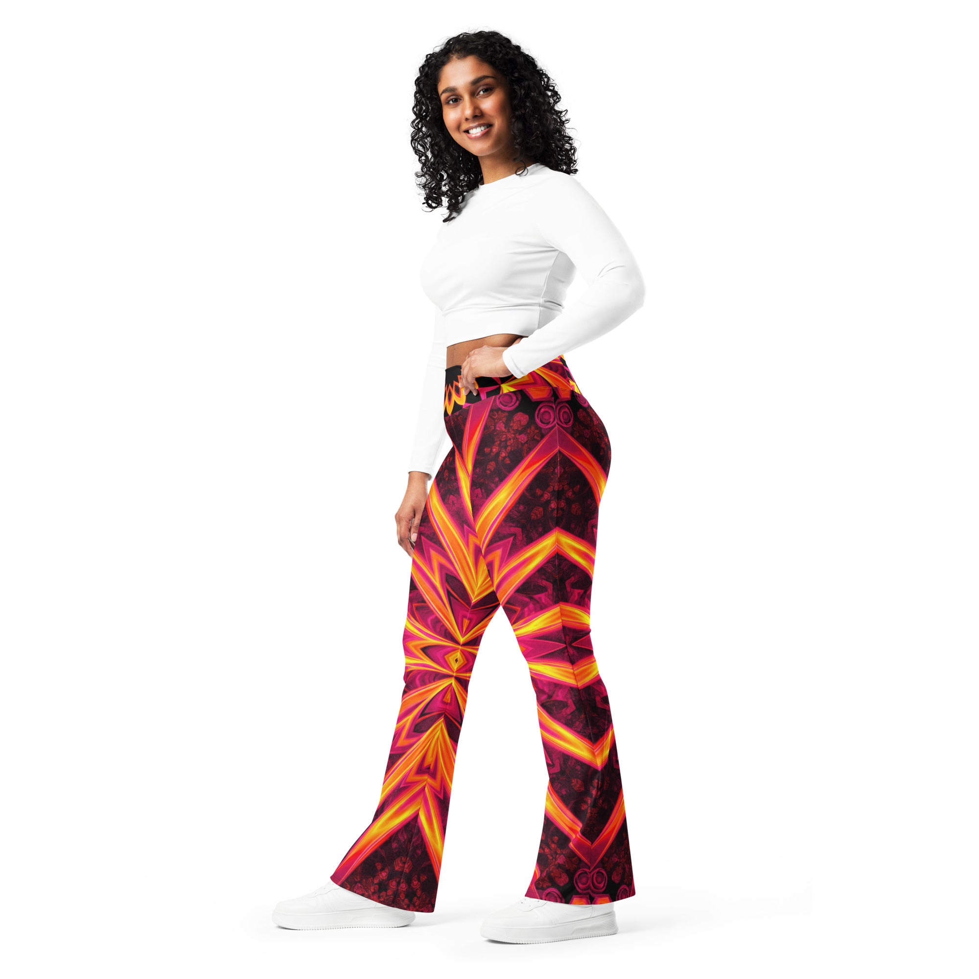 Psychedelic Infrared Flare Leggings | GearBunch