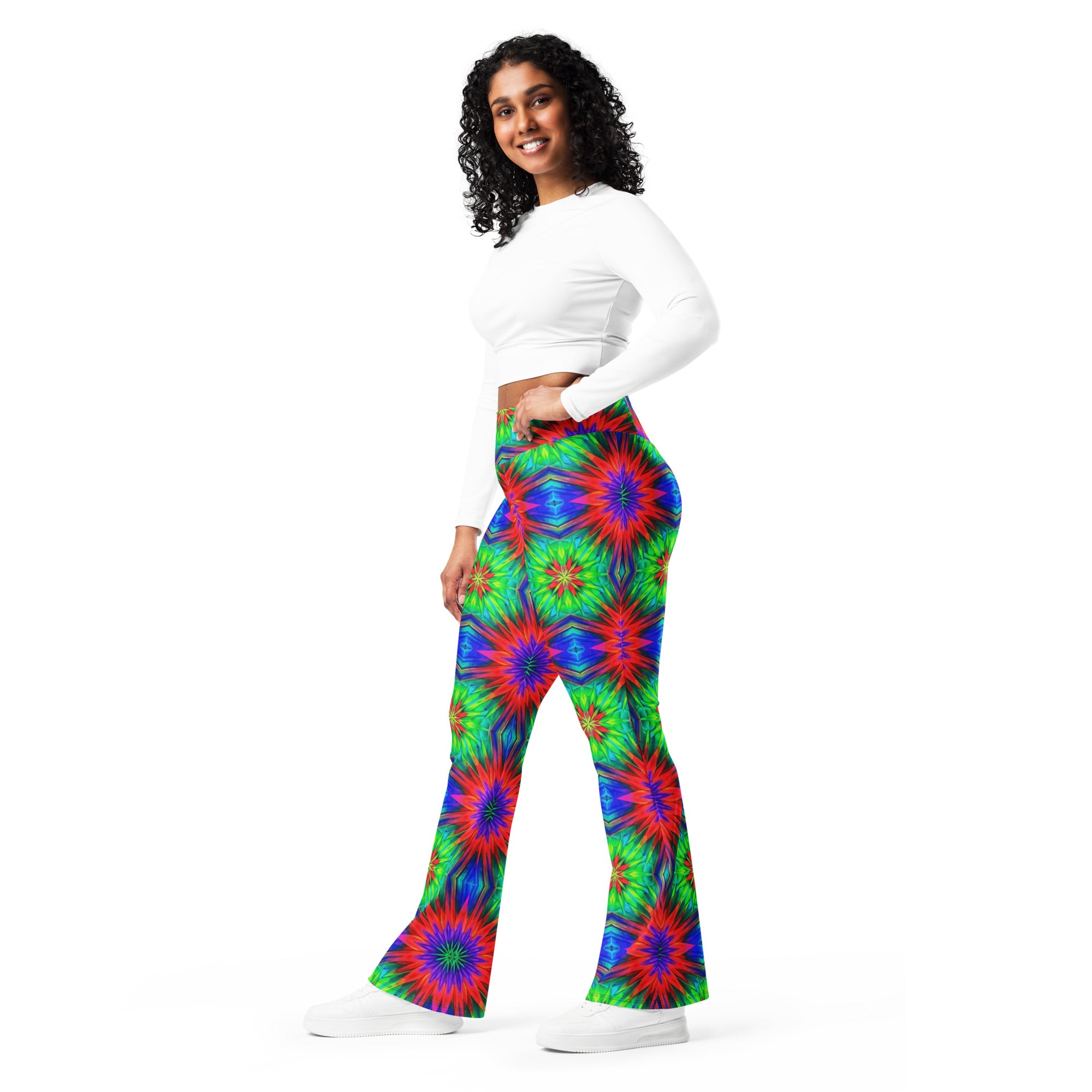 Psychedelic Starburst Prism Flare Leggings | GearBunch