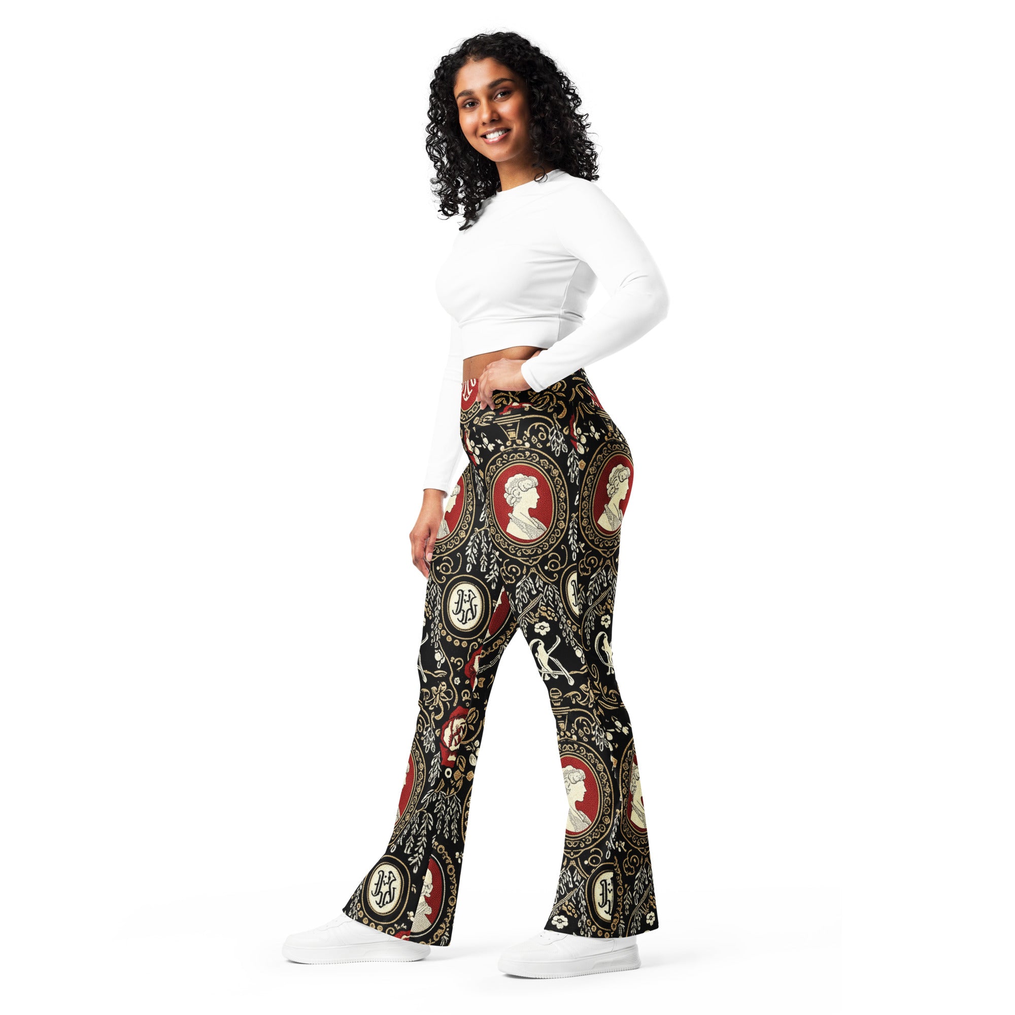Victorian Mourning Lace Flare Leggings | GearBunch