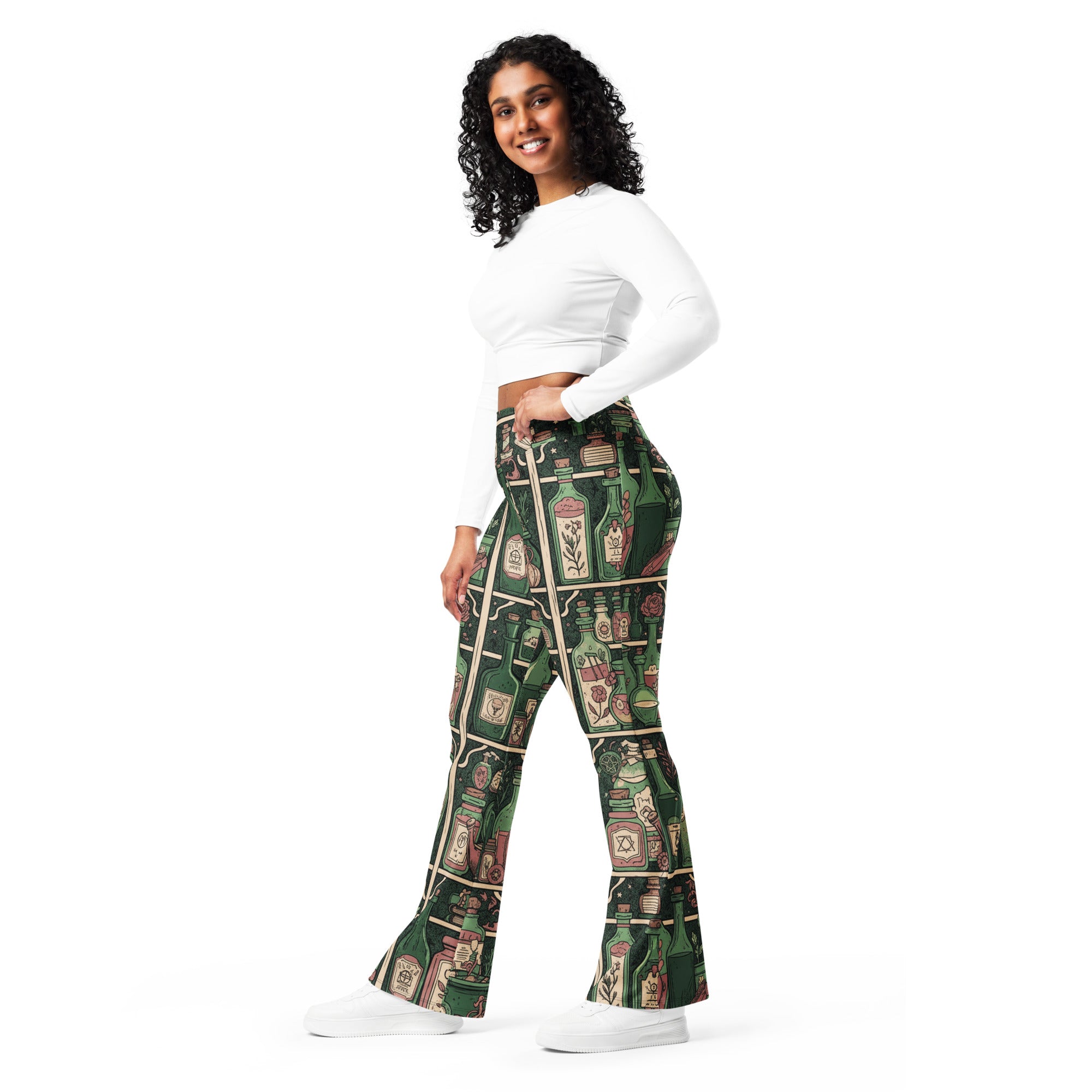 Witches Apothecary Bottles Flare Leggings | GearBunch