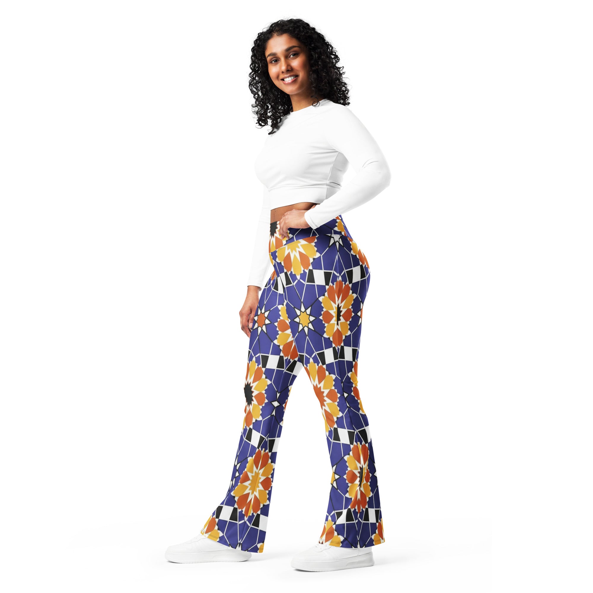 Zellige Indigo Saffron Flare Leggings | GearBunch
