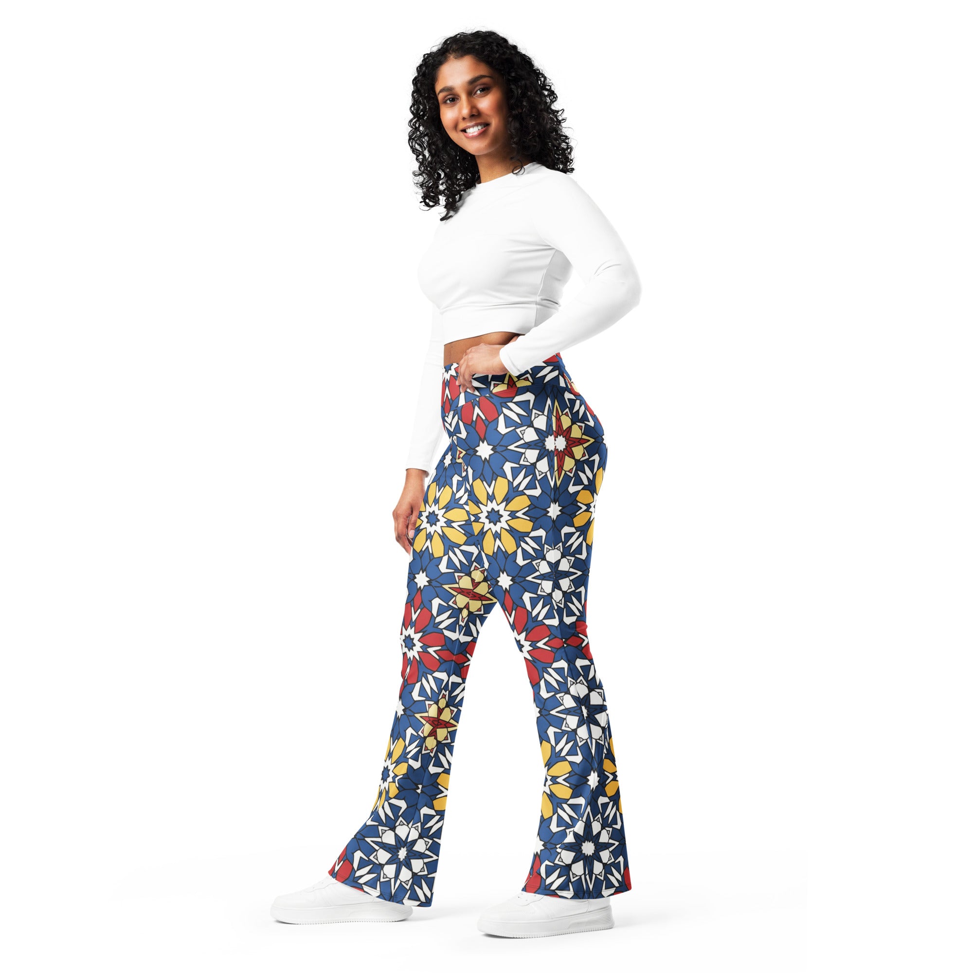 Zellige Sapphire Ruby Flare Leggings | GearBunch