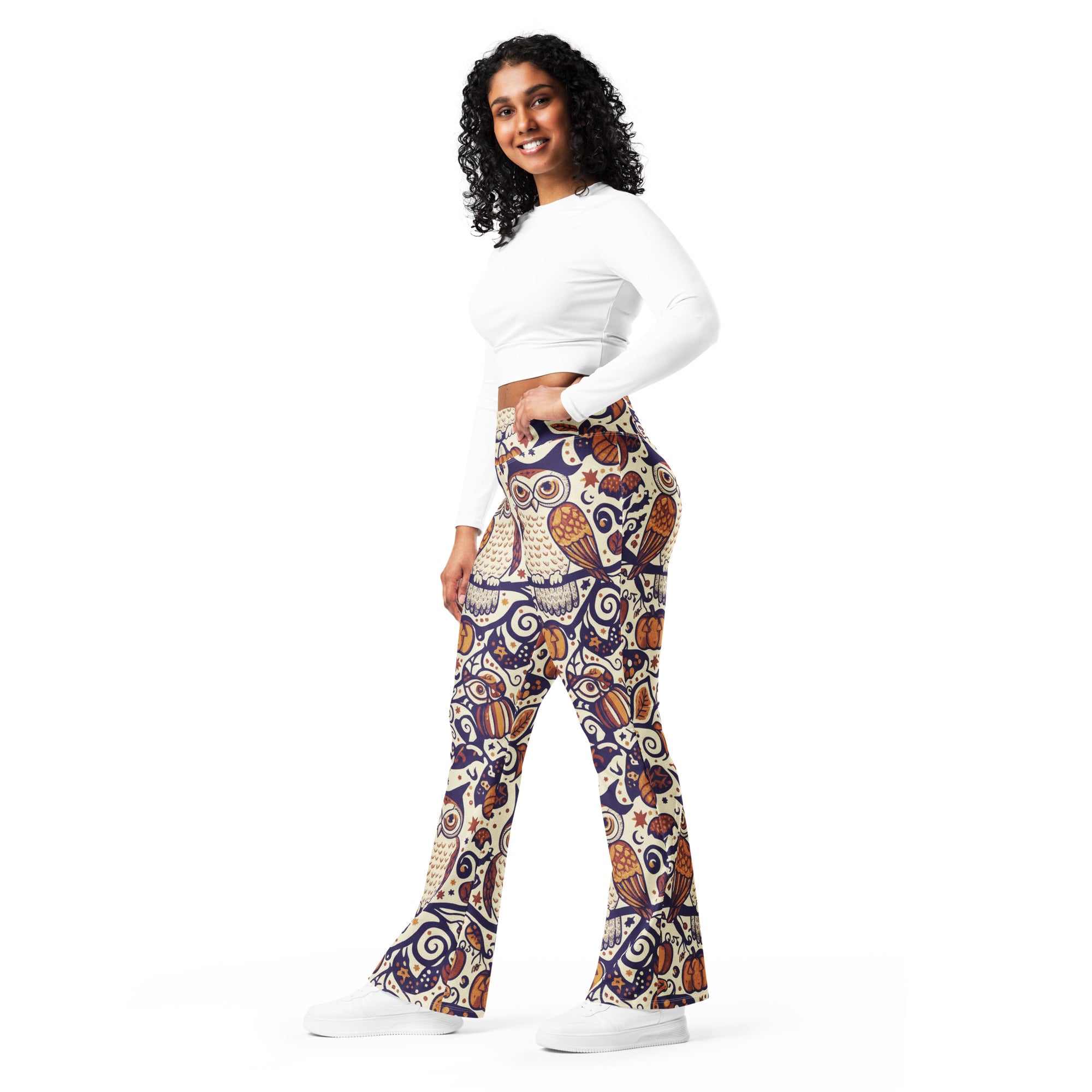 All Hallows Eve Owl Flare Leggings | GearBunch