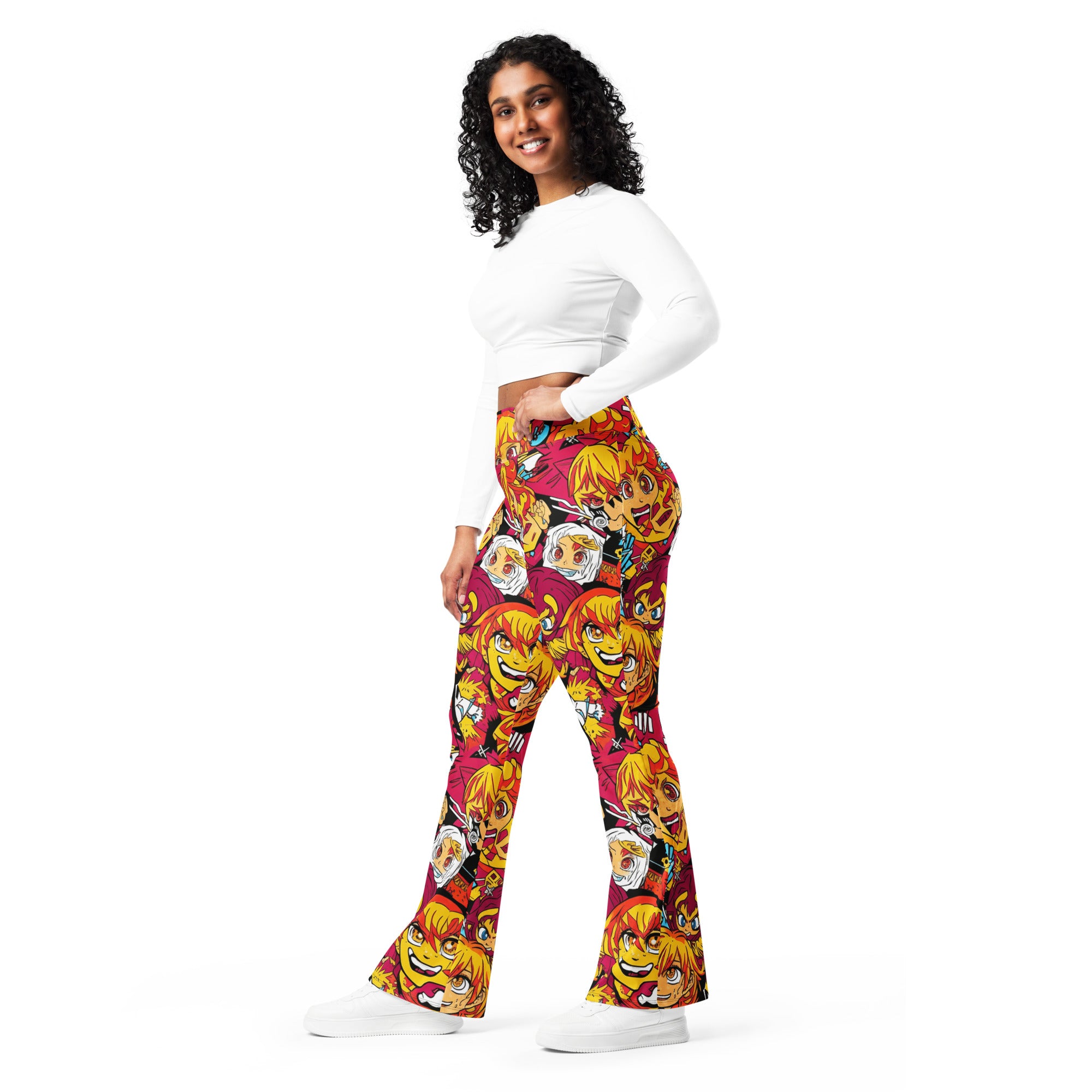Anime Collage Fire Spirit Flare Leggings | GearBunch