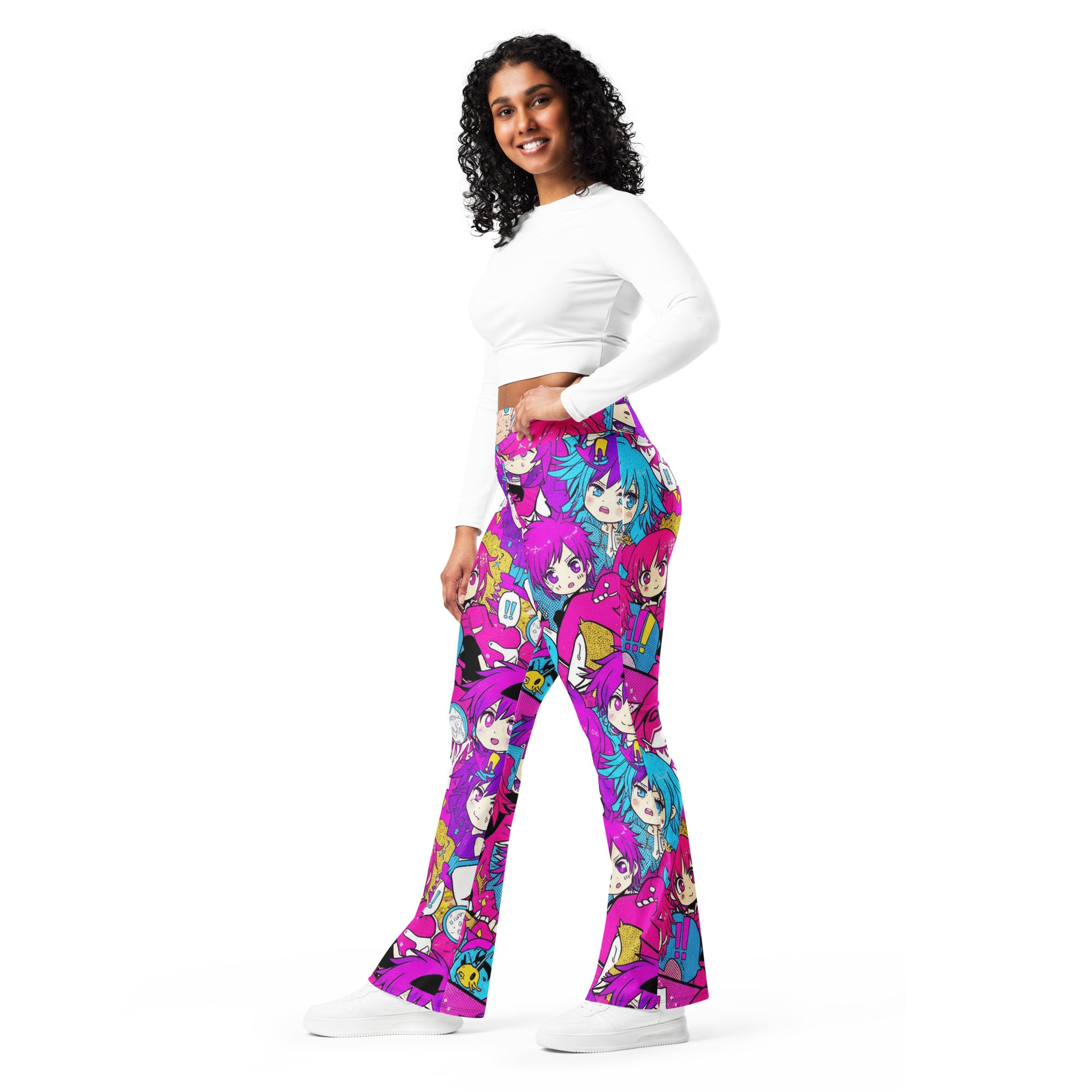Anime Collage Pop Idol Flare Leggings | GearBunch