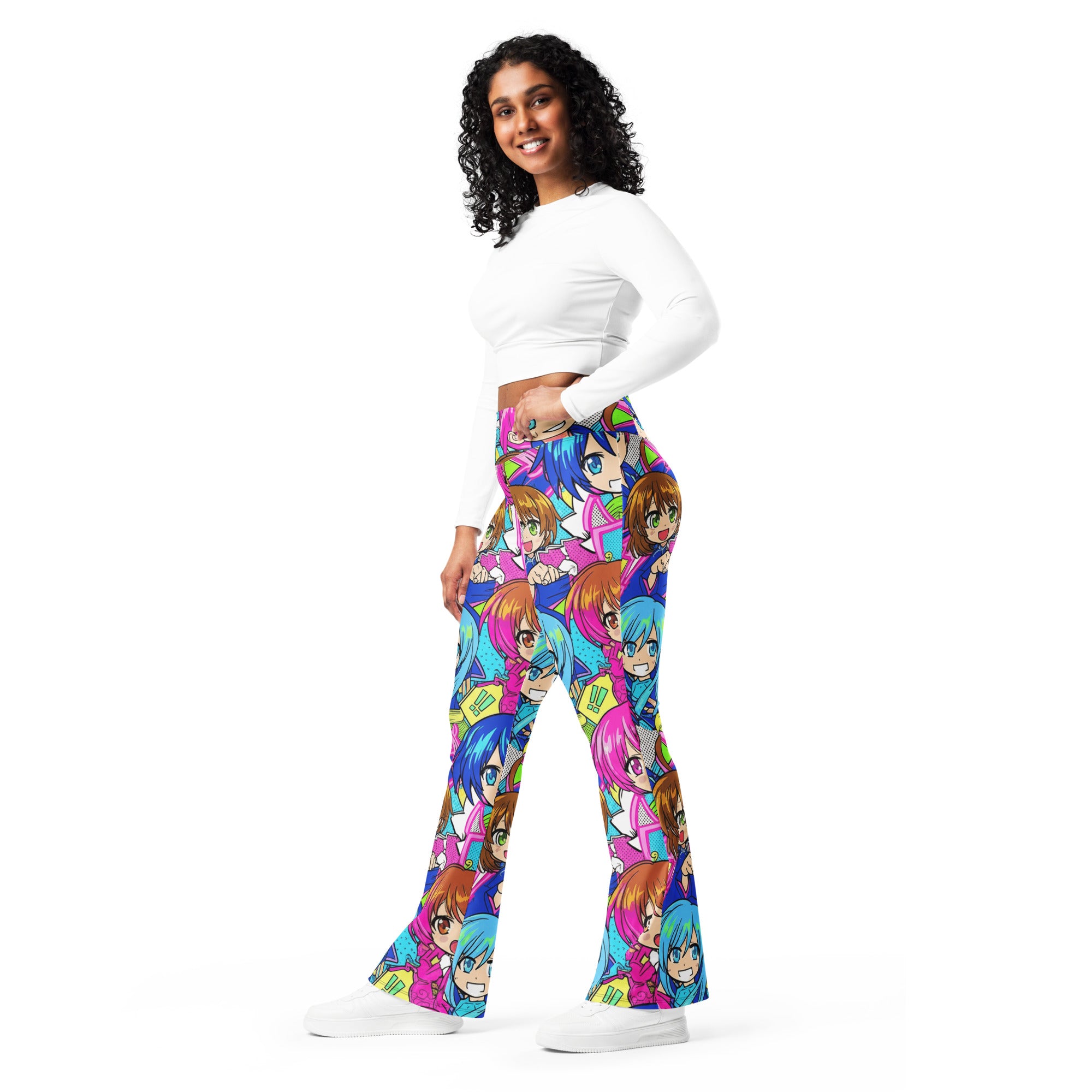 Anime Collage Sakura School Flare Leggings | GearBunch