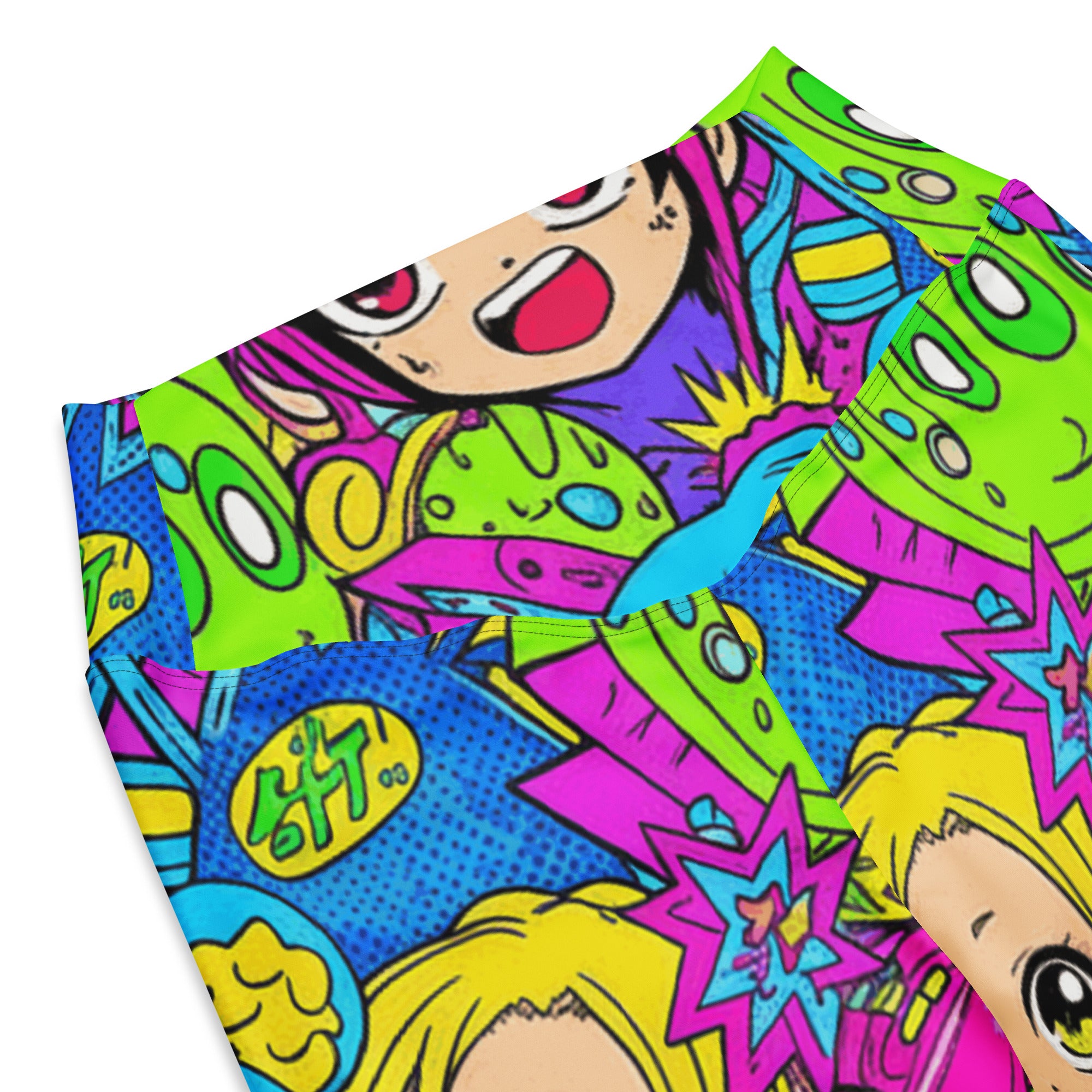Anime Collage Chibi Party Flare Leggings | GearBunch