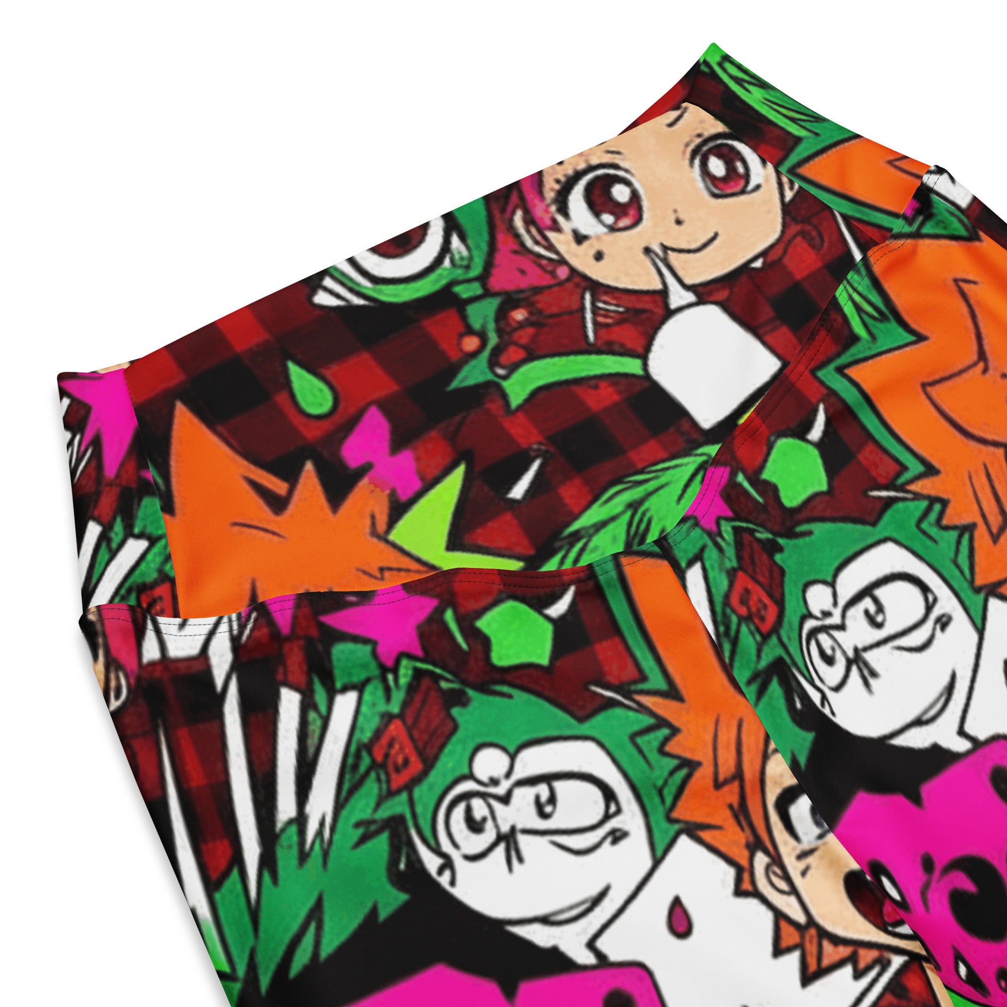 Anime Collage Flare Leggings | GearBunch