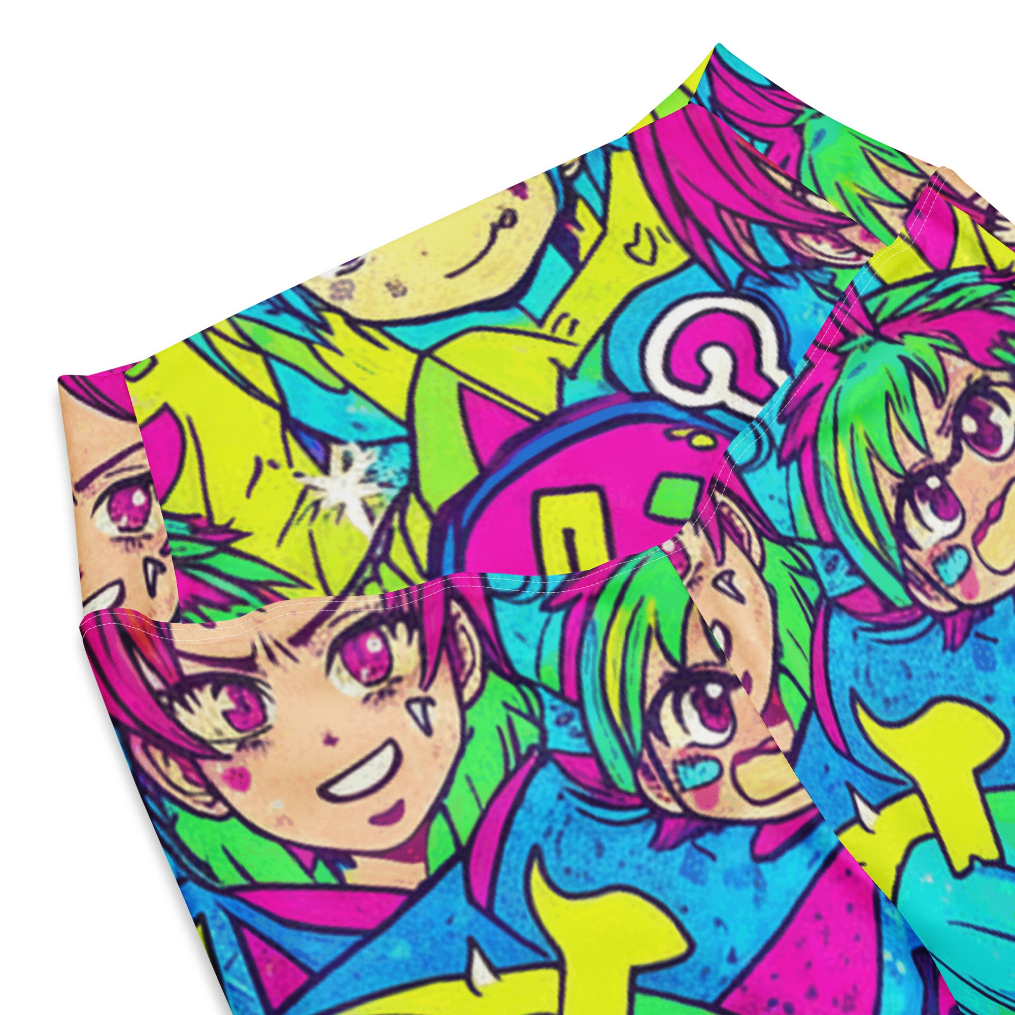 Neon Tokyo Anime Collage Flare Leggings | GearBunch