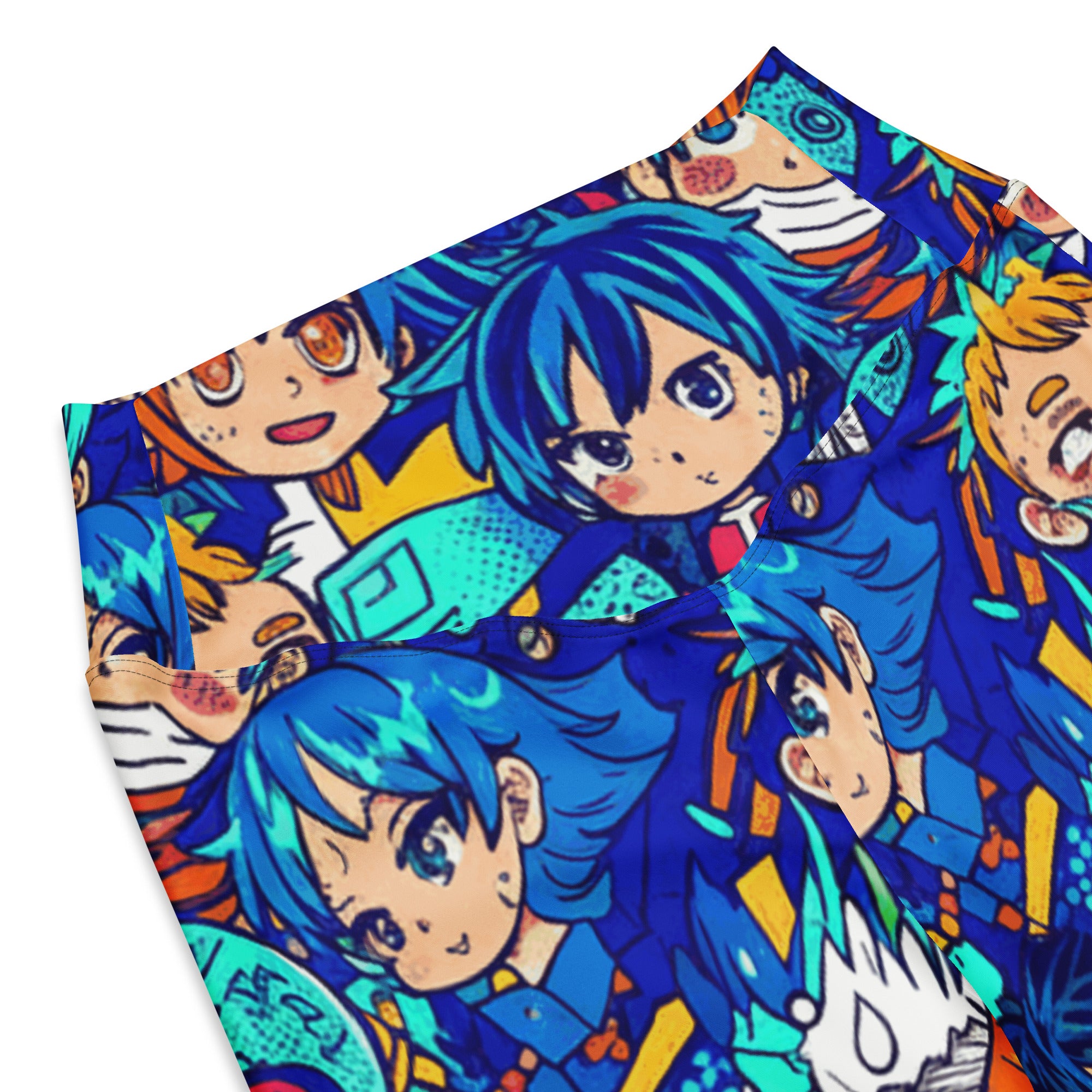 Anime Ocean Wave Flare Leggings | GearBunch