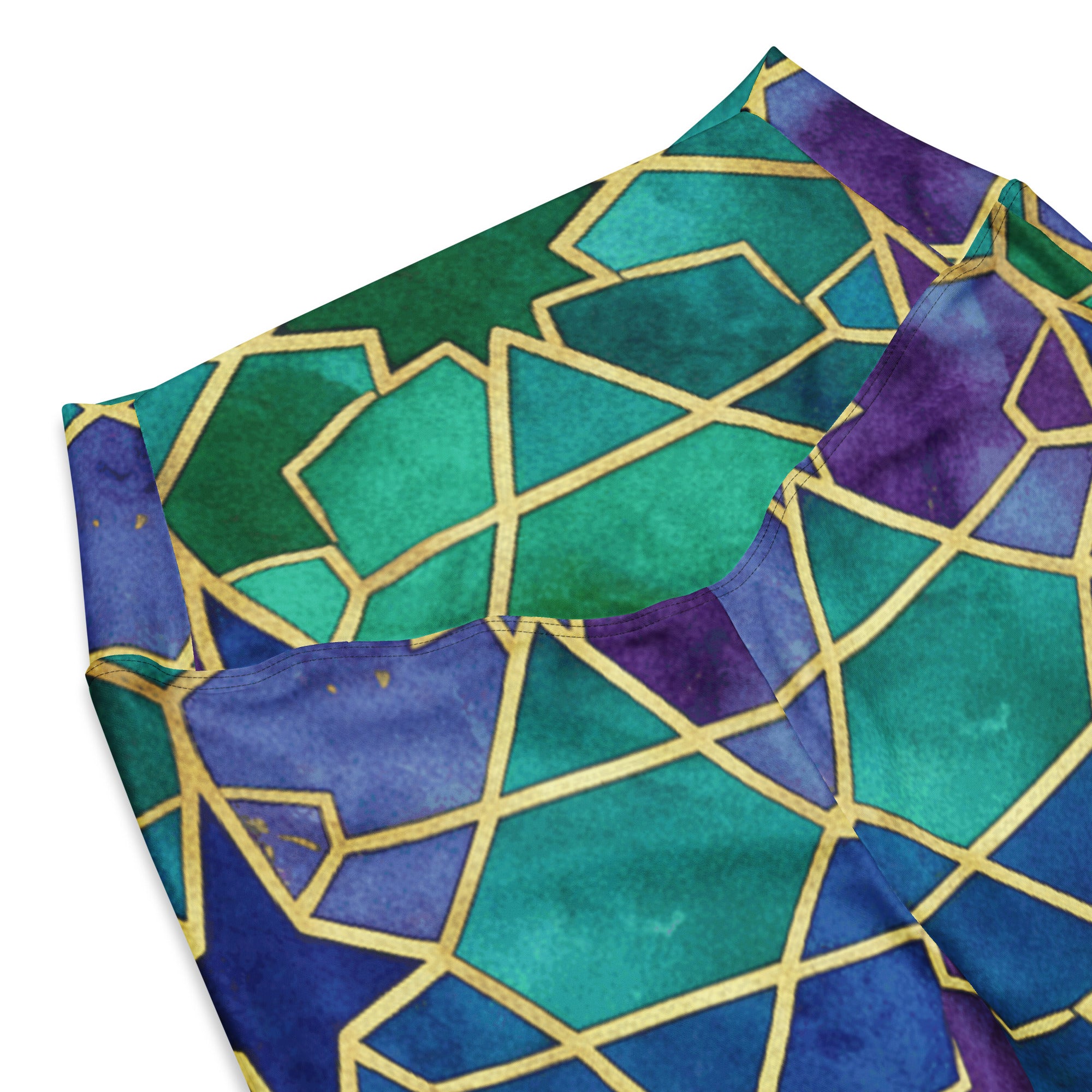 Arabic Peacock Plume Flare Leggings | GearBunch