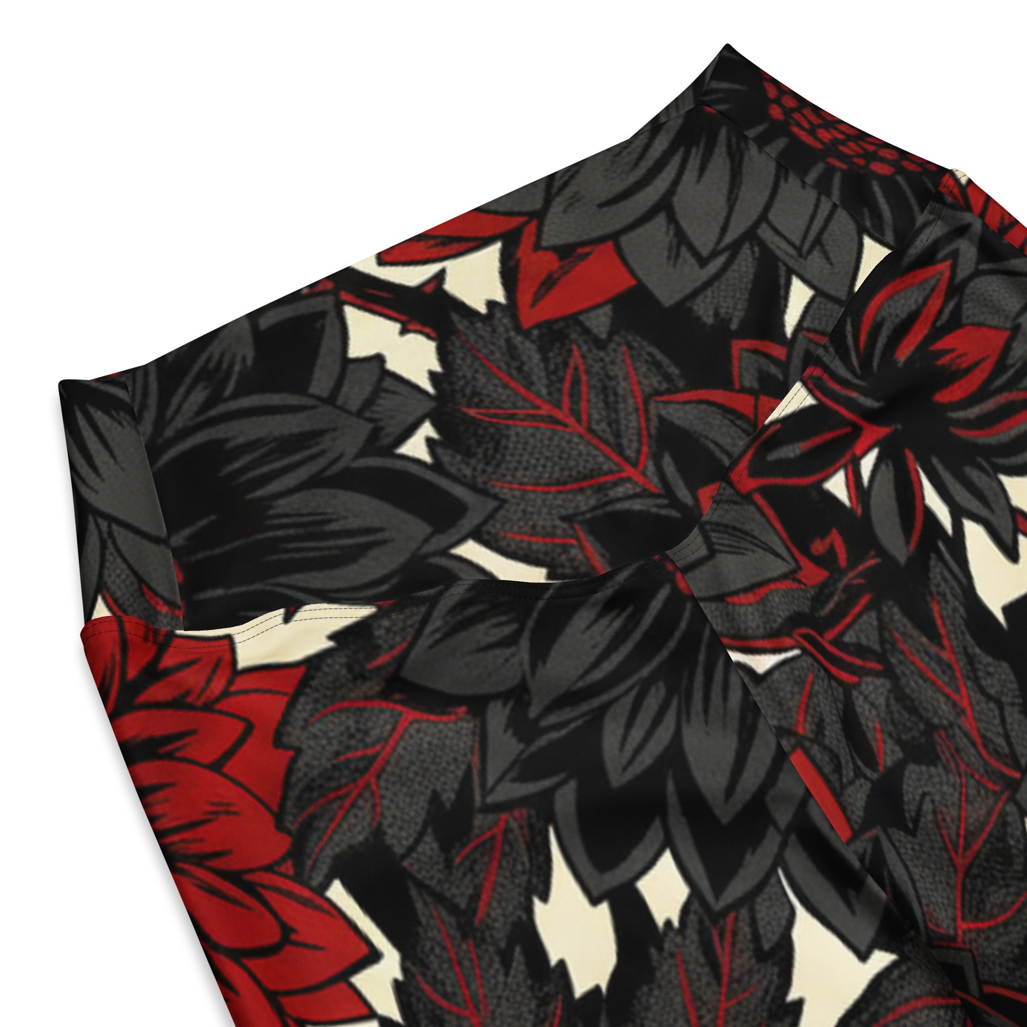 Black Dahlia Bloom Flare Leggings | GearBunch