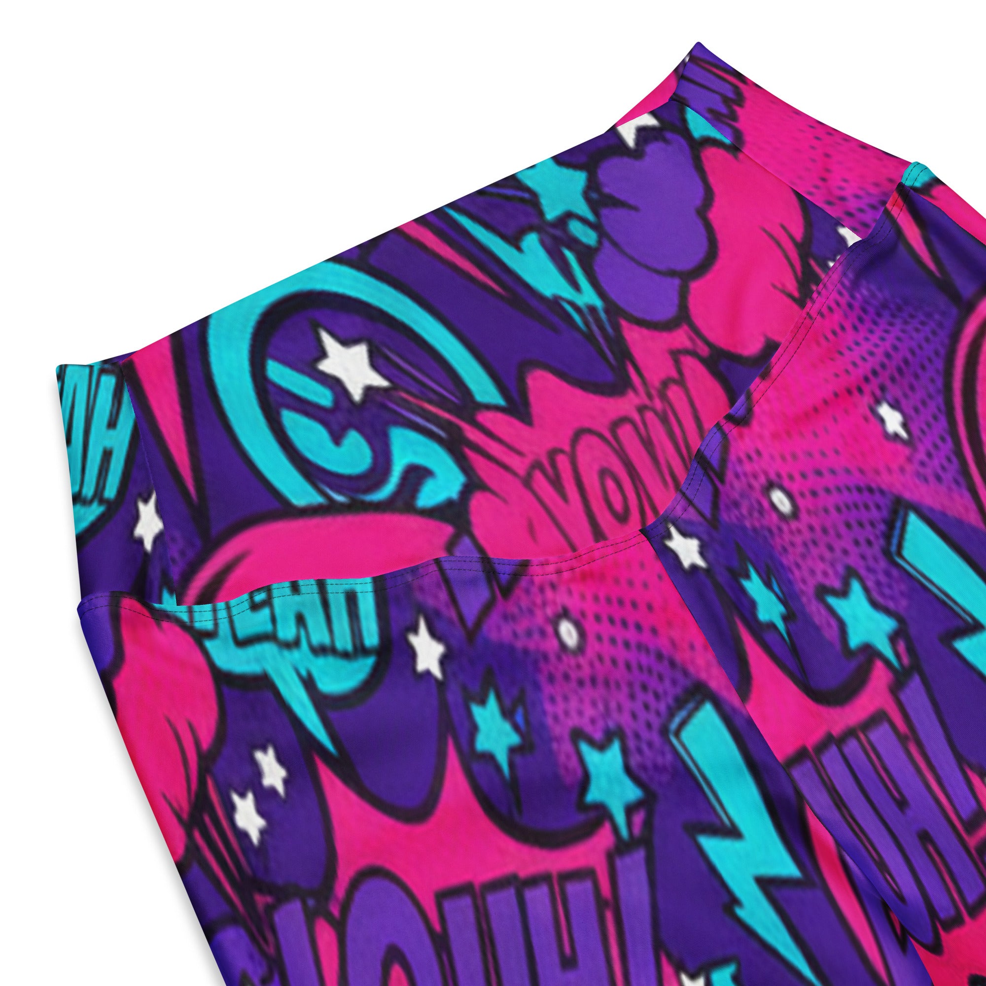 Comic Pop Galaxy Purple Flare Leggings | GearBunch