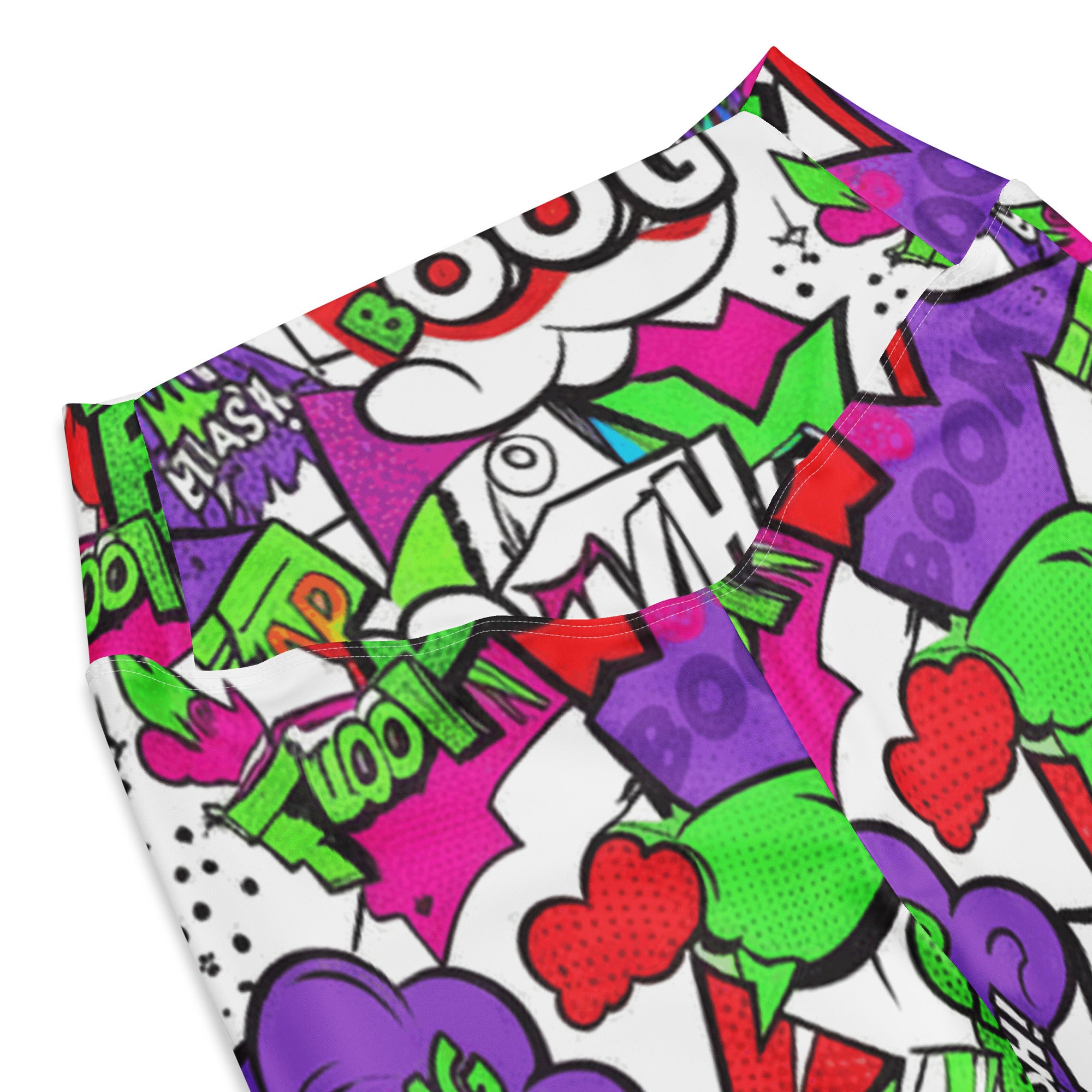 Comic Pop Neon Pink Flare Leggings | GearBunch