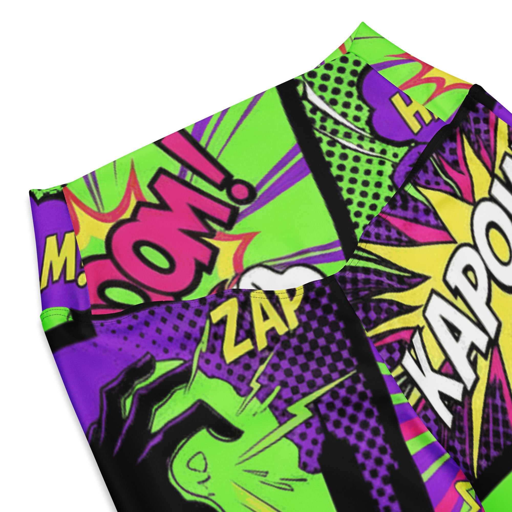 Comic Strip Neon Villain Flare Leggings | GearBunch