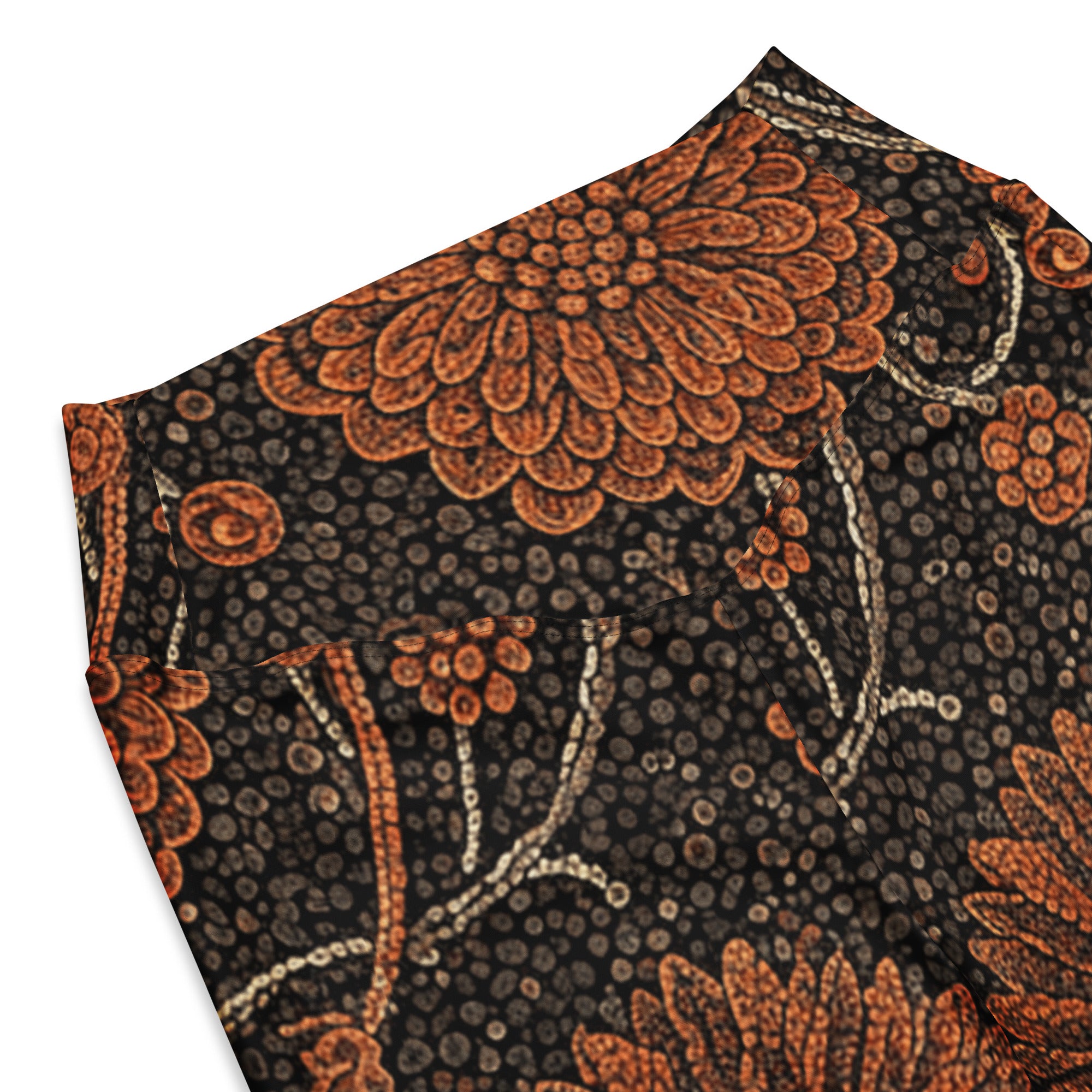 Copper Paillette Baroque Flare Leggings | GearBunch