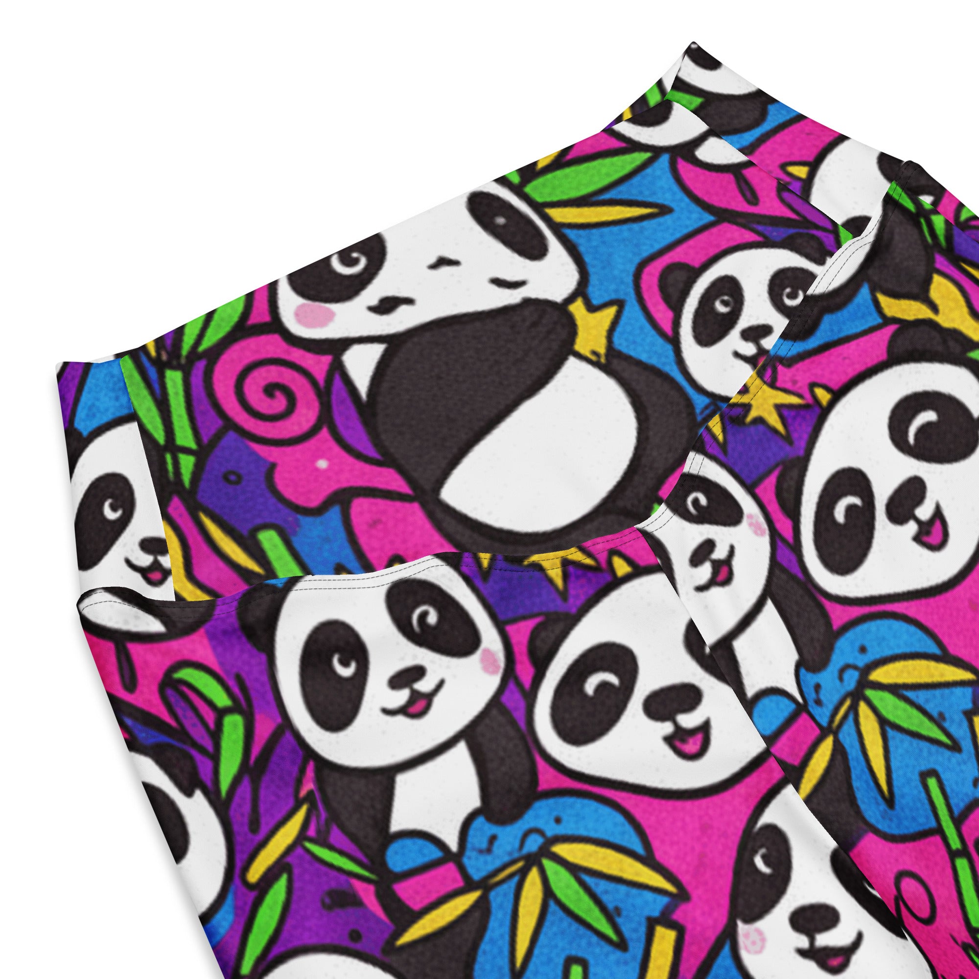 Vibrant Panda Party Flare Leggings | GearBunch
