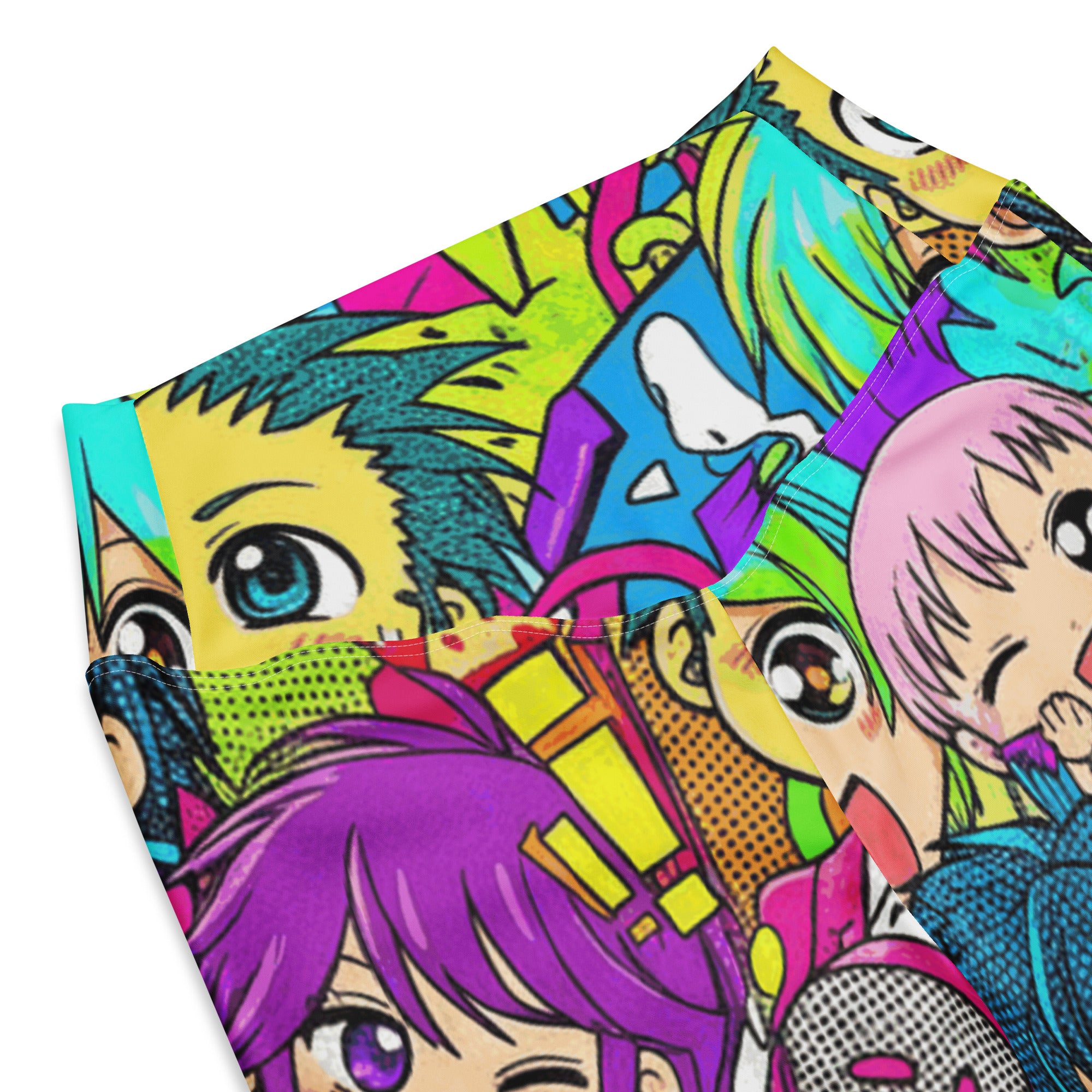 Anime Collage Chibi Party Flare Leggings | GearBunch