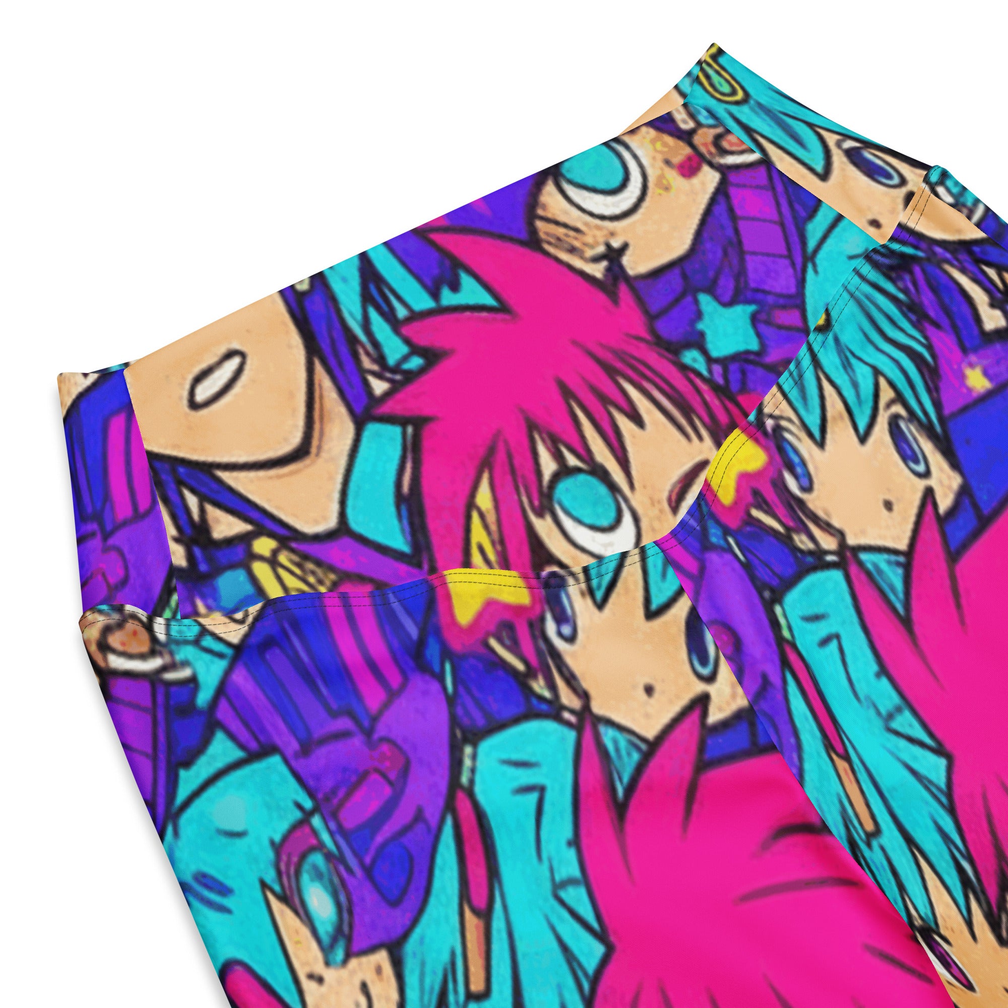 Anime Collage Galaxy Hero Flare Leggings | GearBunch