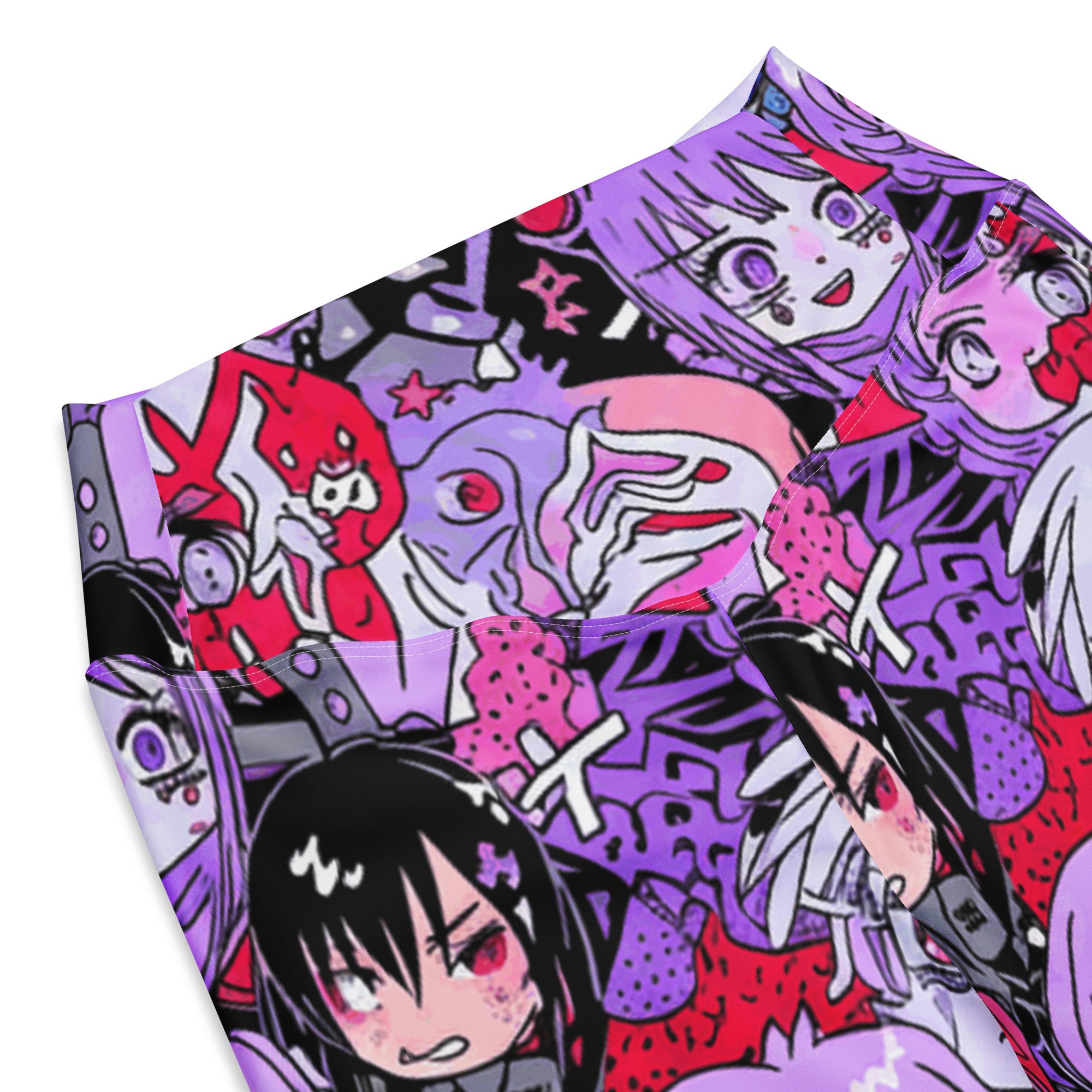 Anime Kawaii Goth Collage Flare Leggings | GearBunch