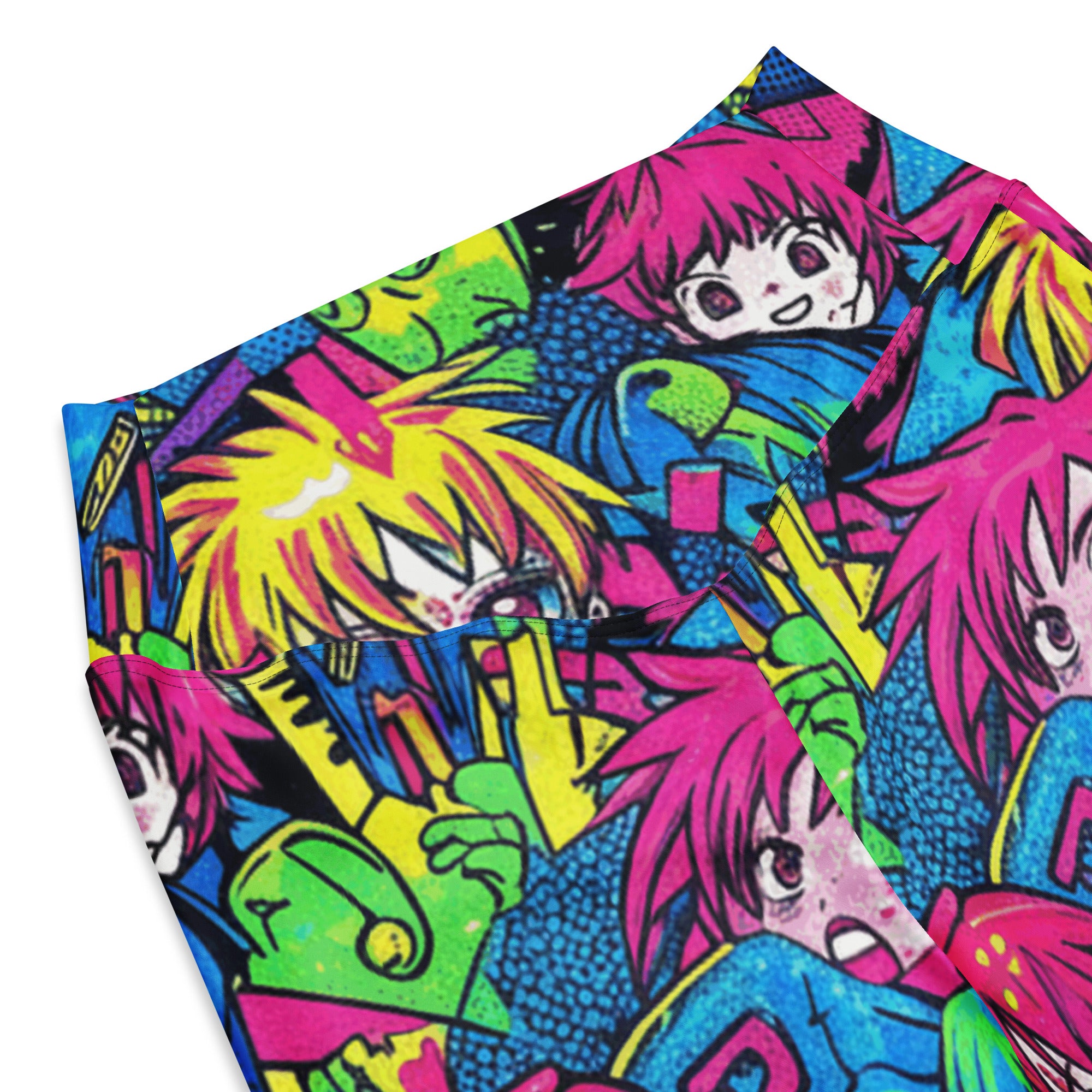 Anime Collage Neon Tokyo Flare Leggings | GearBunch