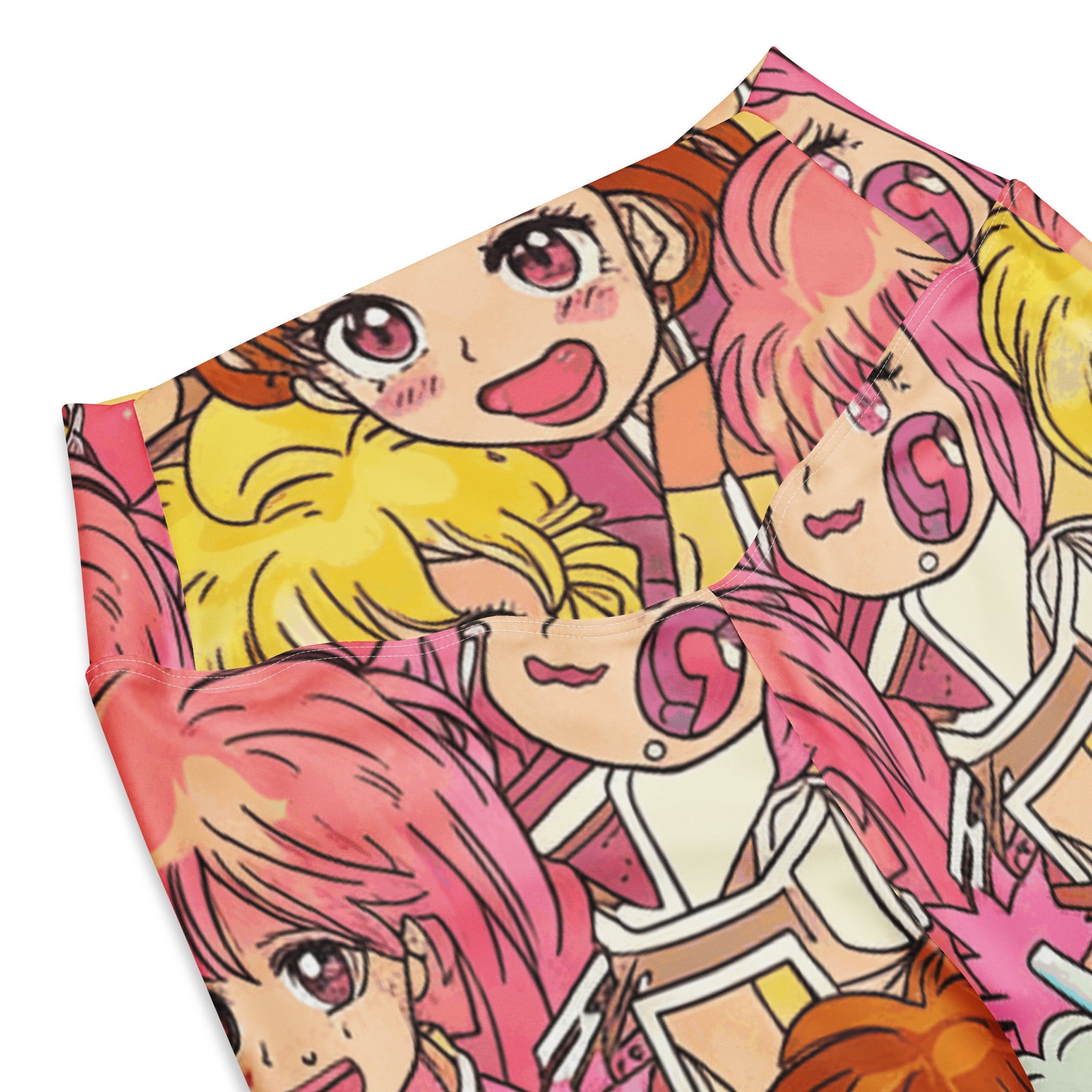 Retro Shojo Anime Collage Flare Leggings | GearBunch