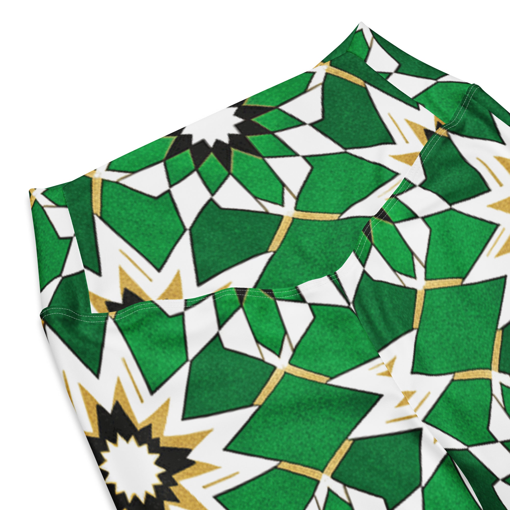 Zellige Emerald Gold Flare Leggings | GearBunch