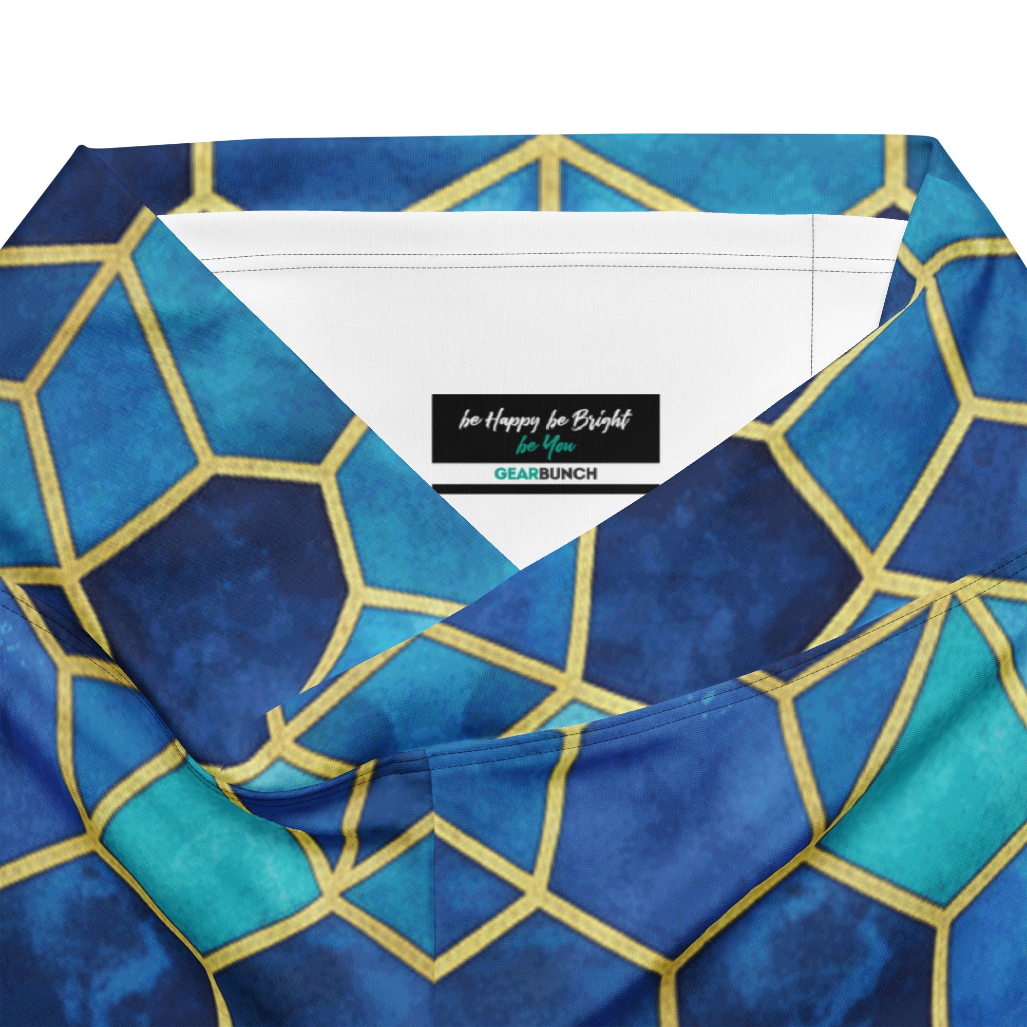 Arabic Watercolour Ocean Blues Flare Leggings | GearBunch