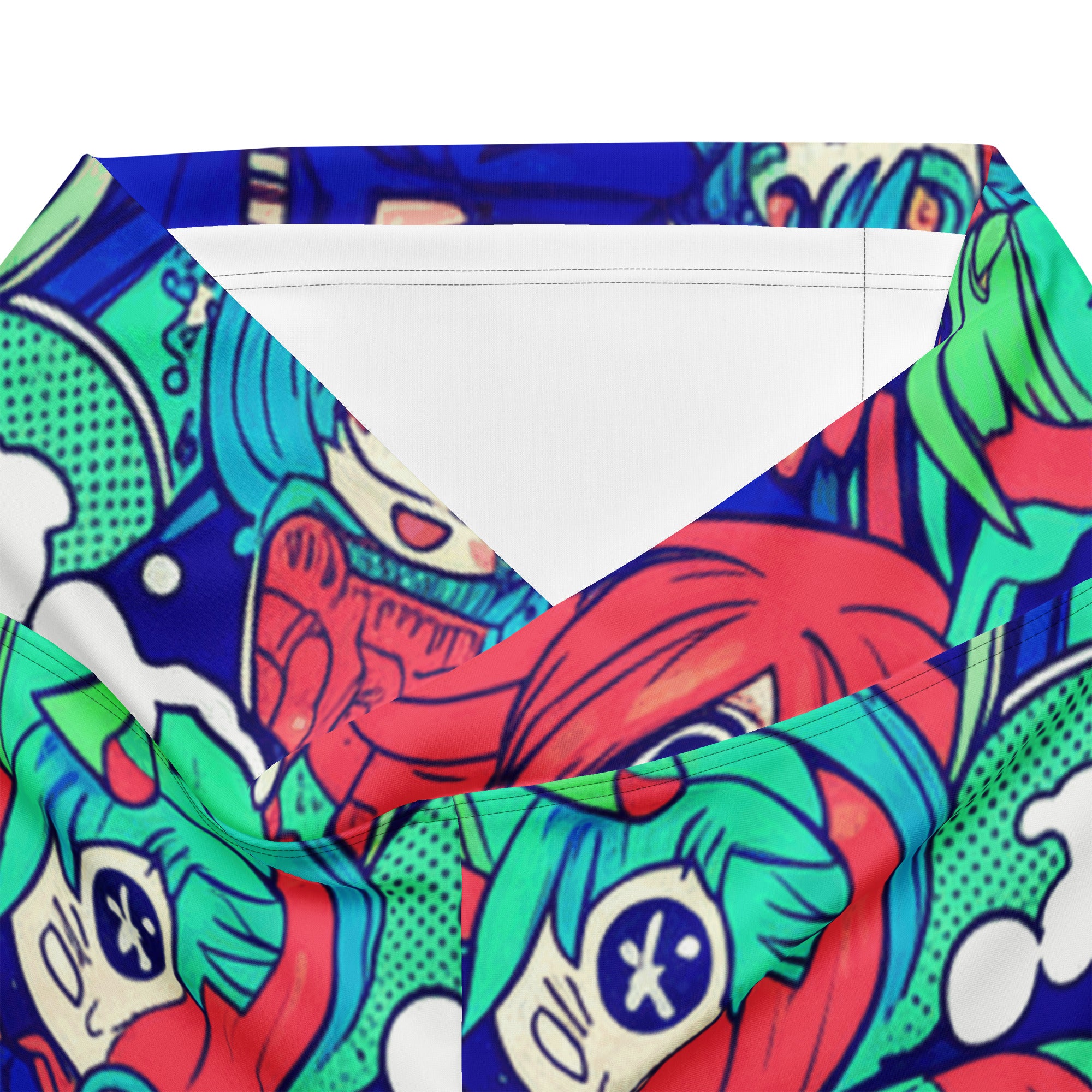 Anime Collage Ocean Wave Flare Leggings | GearBunch