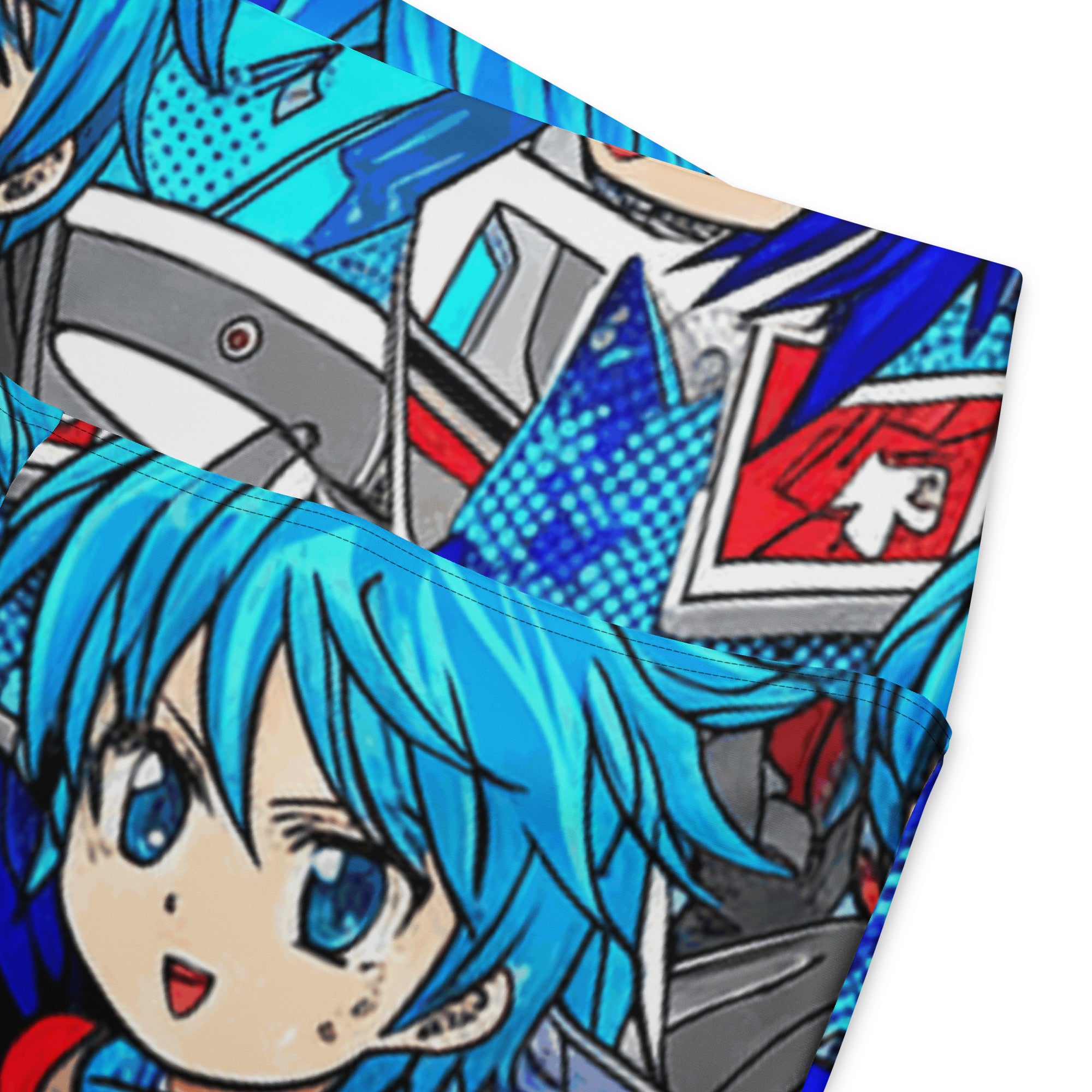 Anime Collage Mecha Pilot Flare Leggings | GearBunch