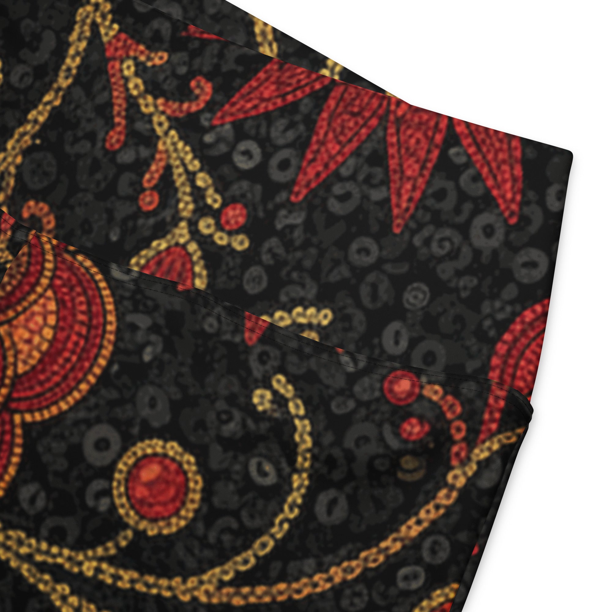 Crimson Paillette Fantasy Flare Leggings | GearBunch