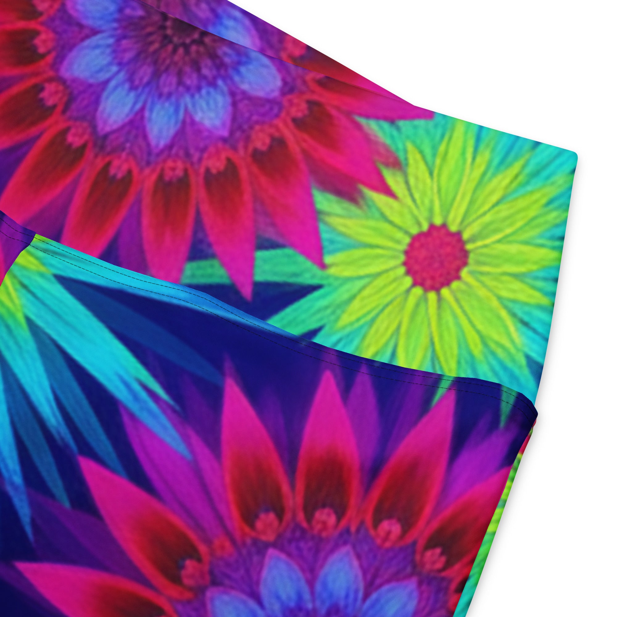 Psychedelic Neon Rainbow Burst Flare Leggings | GearBunch